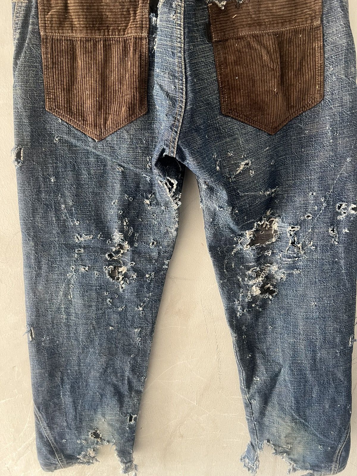 4GSELLER × Japanese Brand SUPER THRASHED🔥SCANNER JAPAN RIPPED DENIM Size US 34 / EU 50 - 14 Thumbnail
