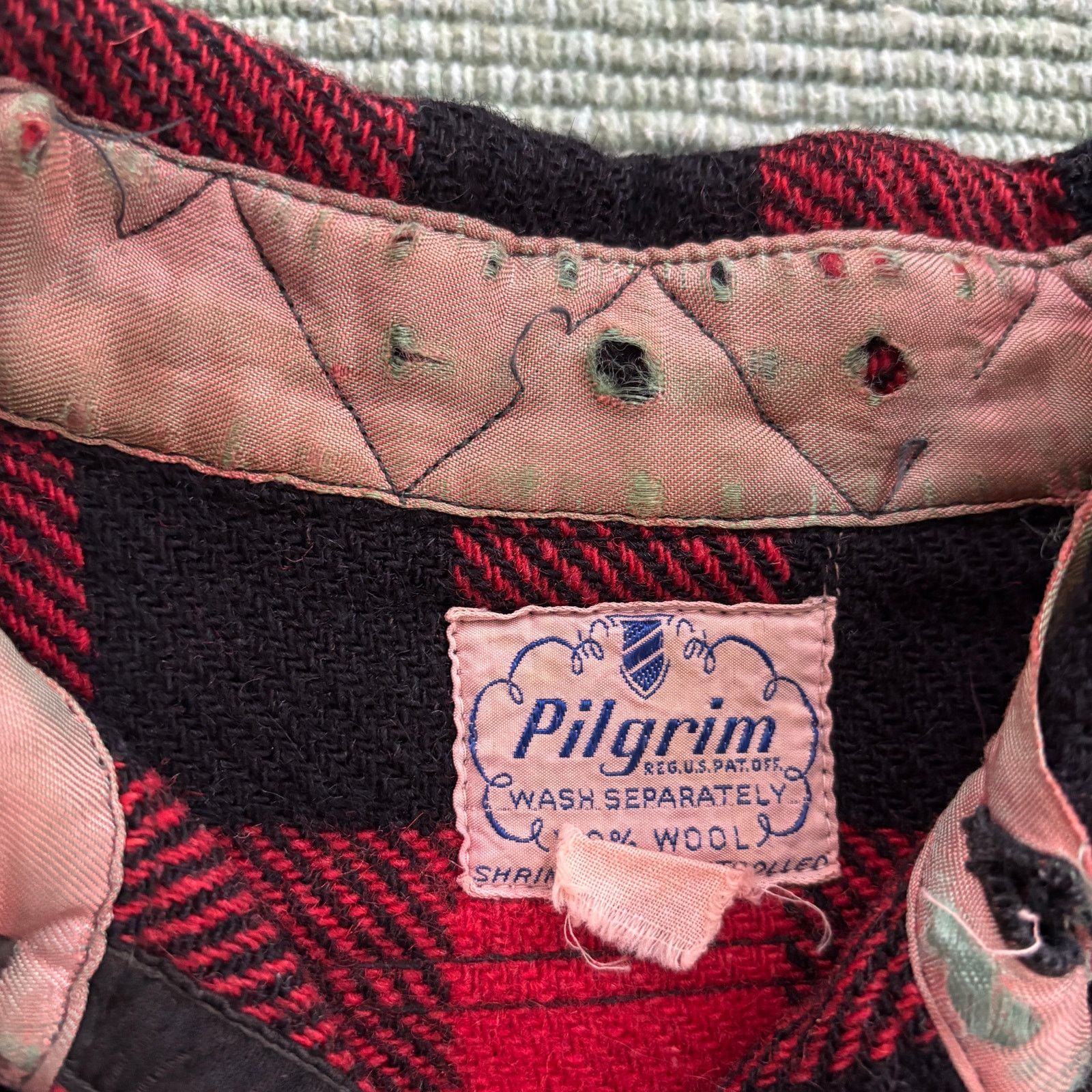 Vintage 1950s Pilgrim Vintage Red/Black Wool Flannel Shirt XL Size US XL / EU 56 / 4 - 3 Thumbnail