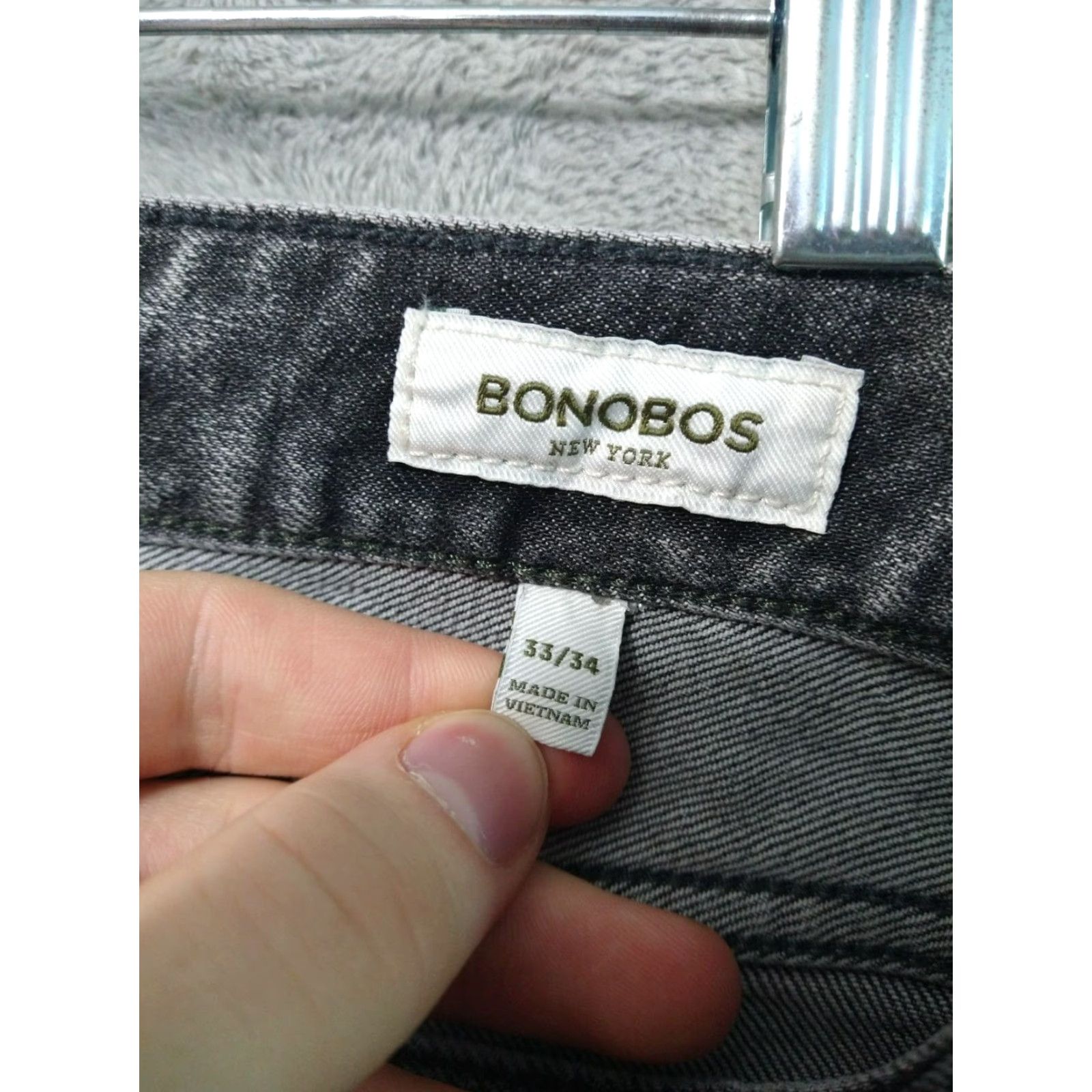 Bonobos Bonobos Jeans Mens 33x34 Denim Black Mid Rise Slim Tailored Fit 5-Pocket Design Regular Inseam 34 Men Size US 33 - 7 Thumbnail