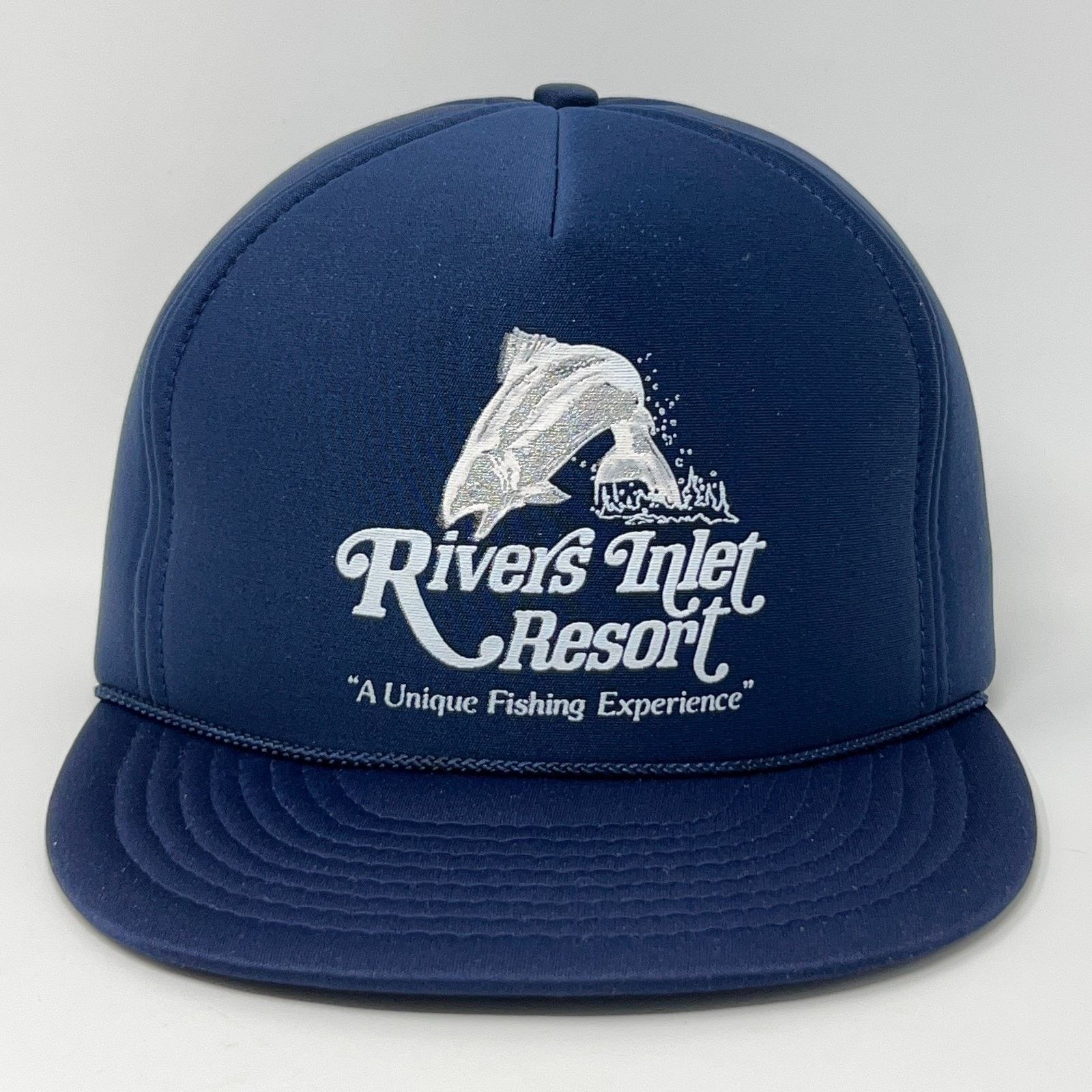 Vintage Vintage Rivers Inlet Resort Hat Baseball Cap Fishing Blue Size ONE SIZE - 1 Thumbnail