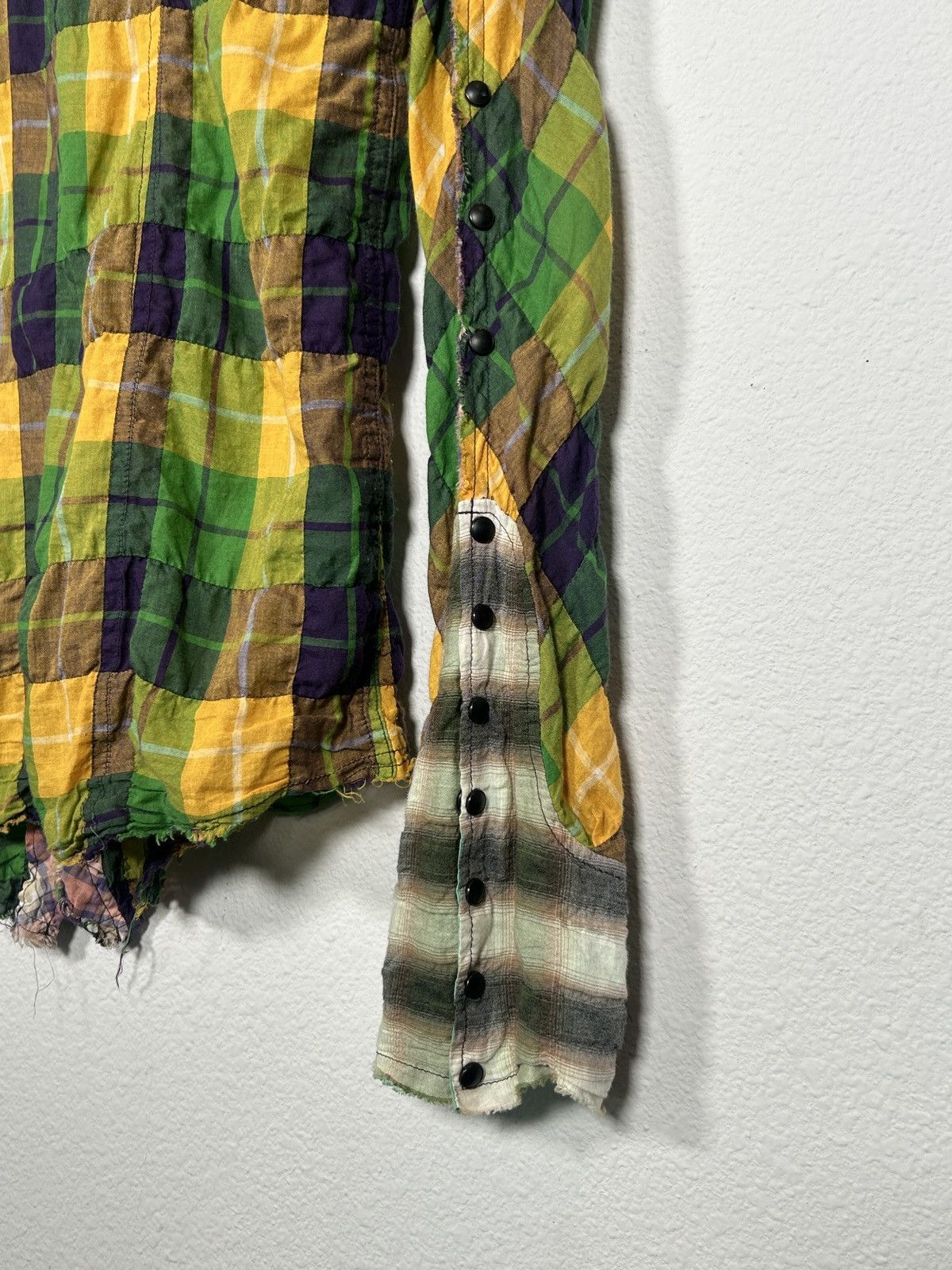 Le Grande Bleu (L.G.B.) 00’s ‘SHADOW PLAID’ Reversible Collar Flannel button up Size US M / EU 48-50 / 2 - 7 Thumbnail