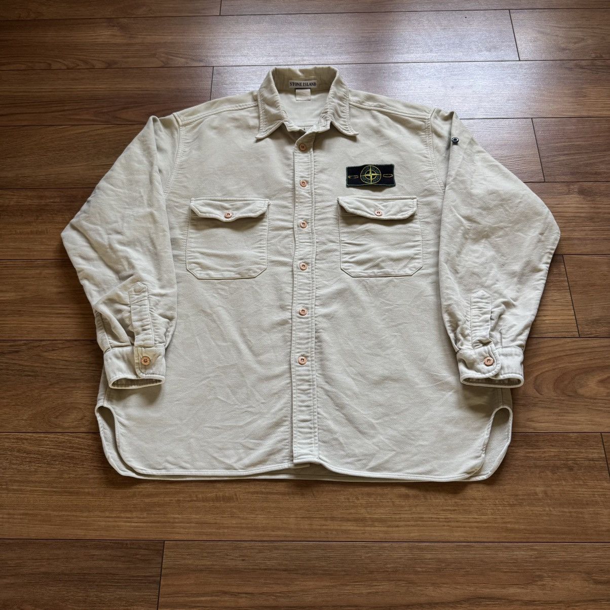 Stone Island Vintage 90s beige overshirt jackst Size US XL / EU 56 / 4 - 2 Thumbnail