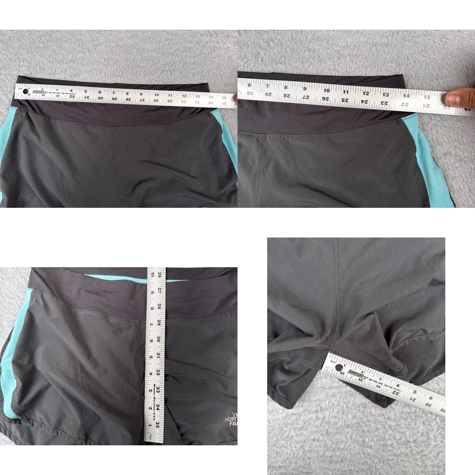 The North Face VINTAGE: The North Face Shorts Women Small Gray Teal Lined Polyester Blend Run Running Size 28" / US 6 / IT 42 - 8 Thumbnail