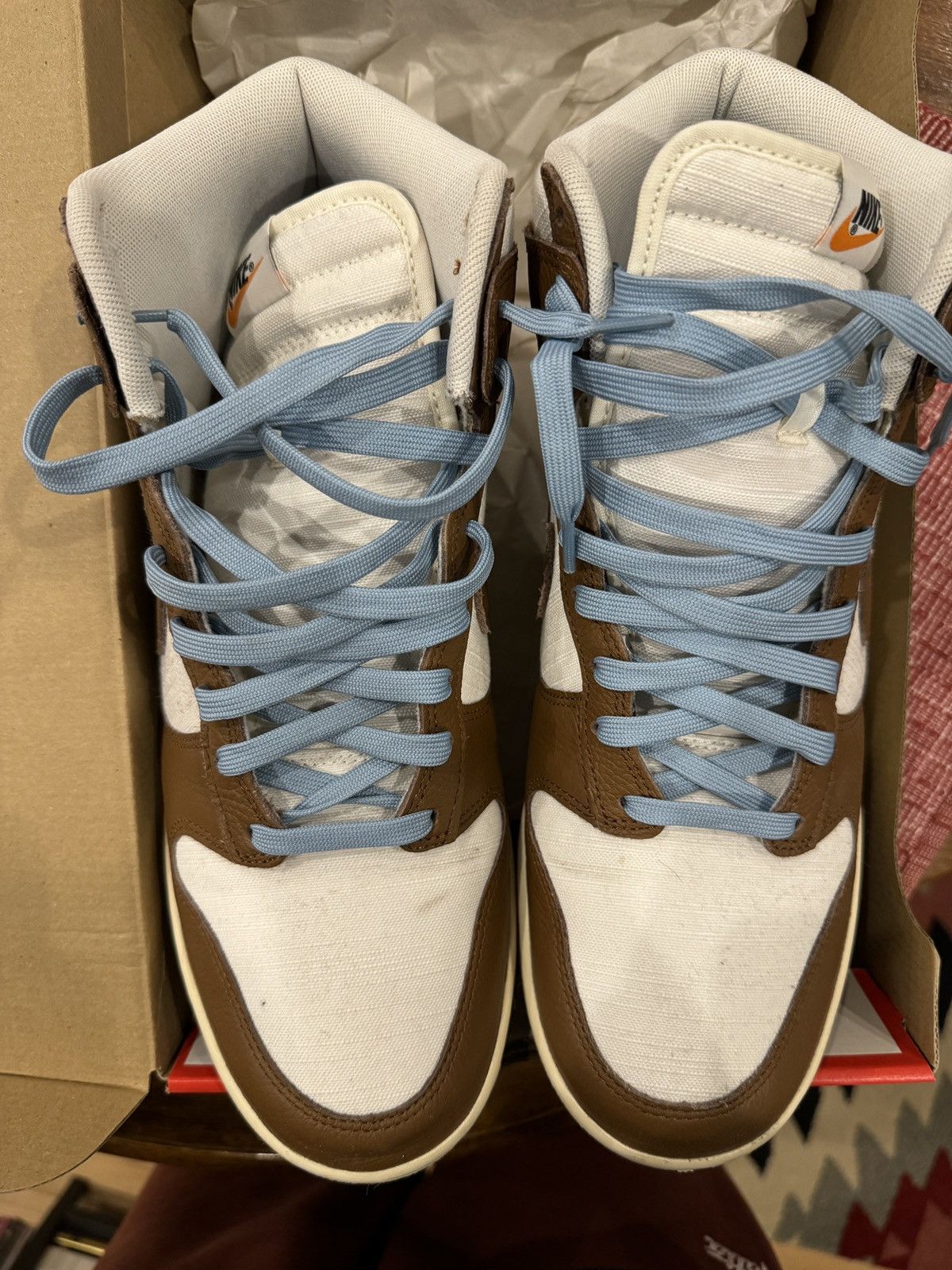 Nike Nike Dunk Hi Retro Premium Pecan/Sail/Worn Blue Size US 12 / EU 45 - 5 Thumbnail
