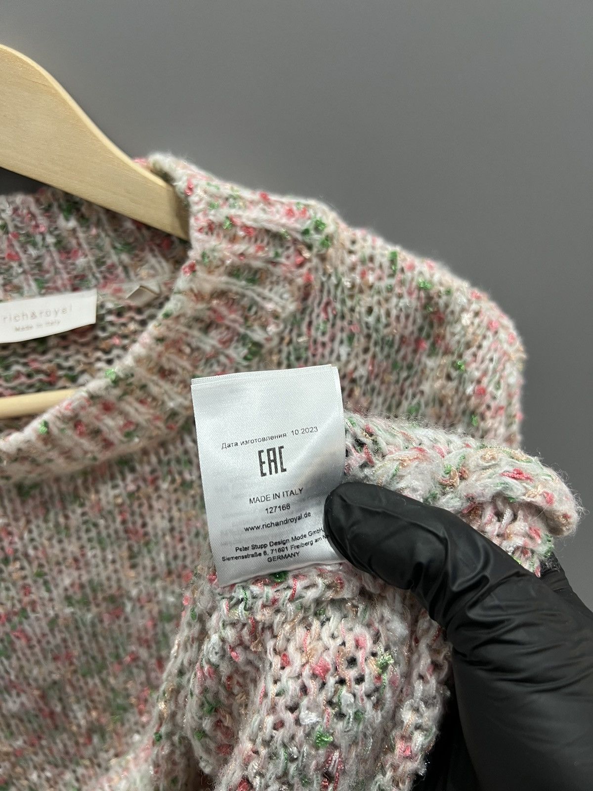 If Six Was Nine Rich Royal Sweater Made in Italy Floral Knit Crew Neck Size M / US 6-8 / IT 42-44 - 14 Thumbnail