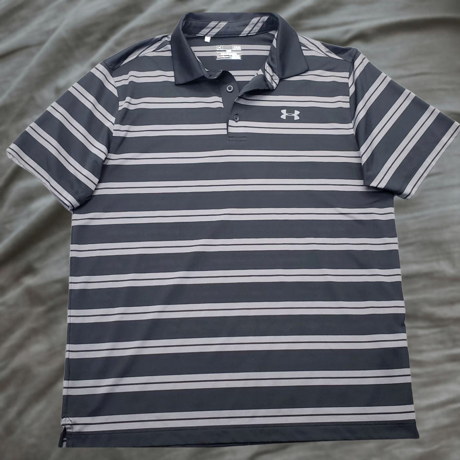 Under Armour Under Armour Polo Shirt Mens Large Multicolor Striped Heatgear Loose Fit Slit Collar Slit Sports Golf Mens Size L Size US L / EU 52-54 / 3 - 1 Thumbnail