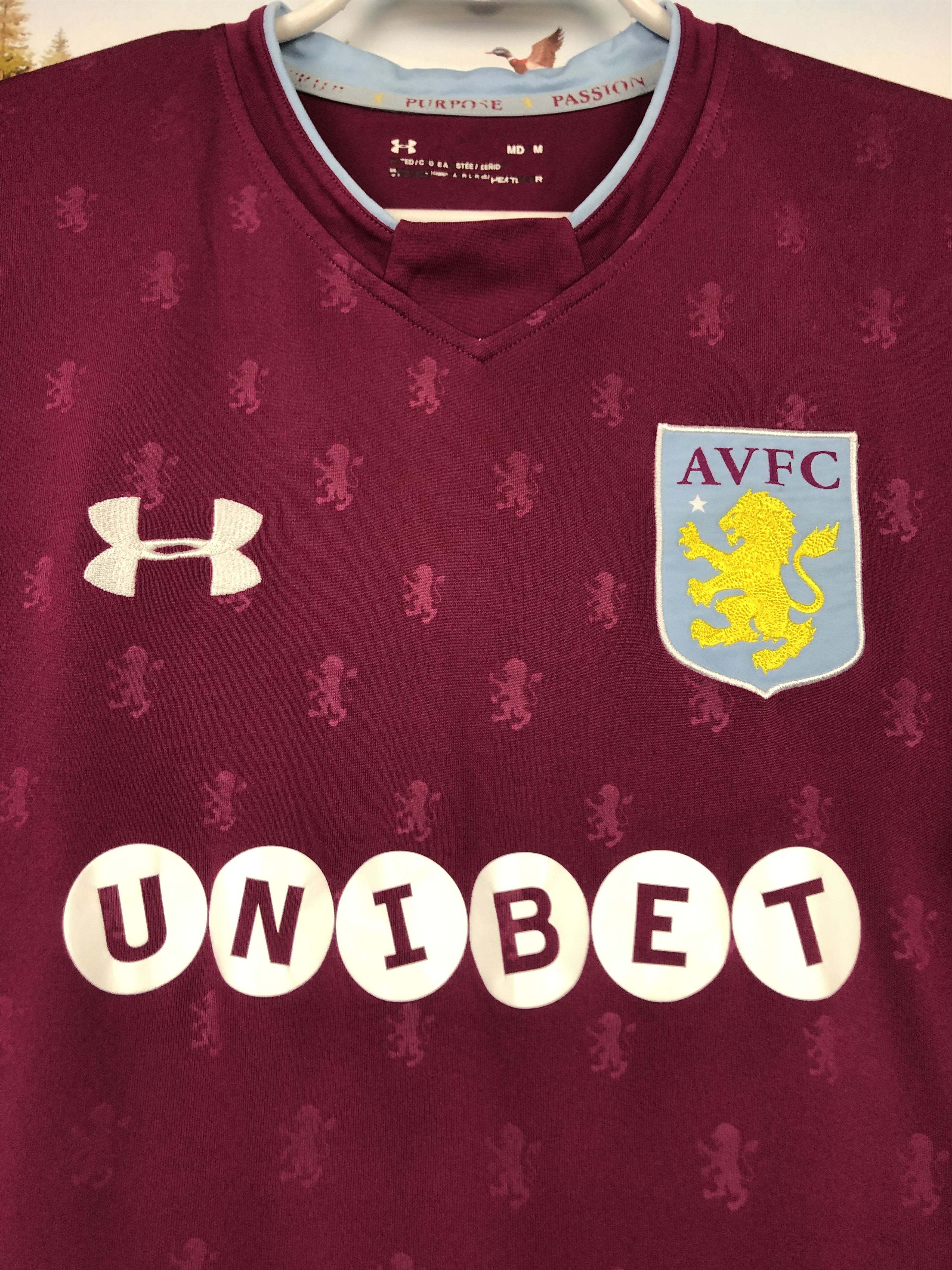 Under Armour Aston Villa football shirt 2017 Soccer Jersey Mens Trikot Size US M / EU 48-50 / 2 - 3 Thumbnail