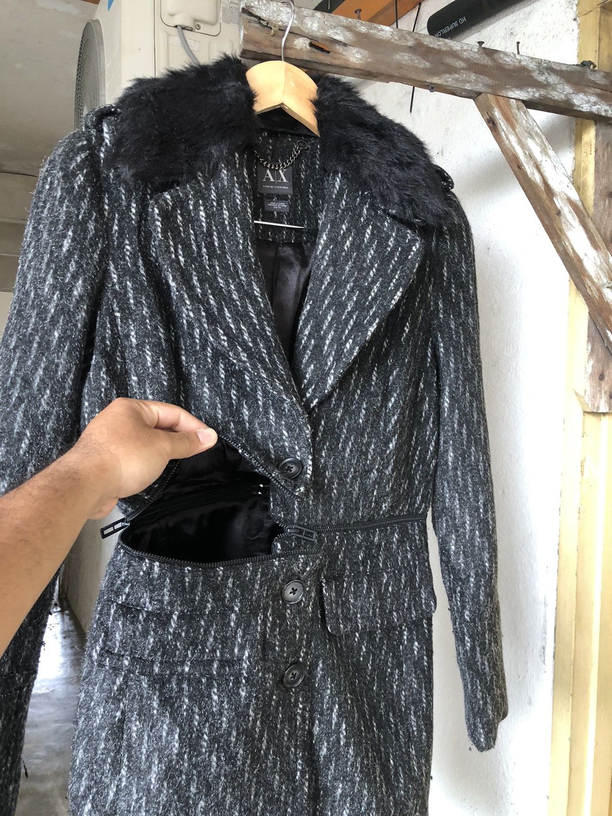 Armani Exchange Armani Exchange Collection Glen Plaid Wool Winter Coat Size XS / US 0-2 / IT 36-38 - 12 Thumbnail