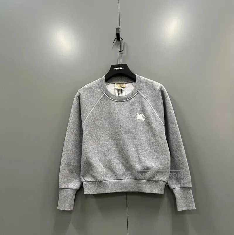 Burberry Burberry Gray Cotton Women's Cropped Sweatshirt. Size S / US 4 / IT 40 - 1 Thumbnail