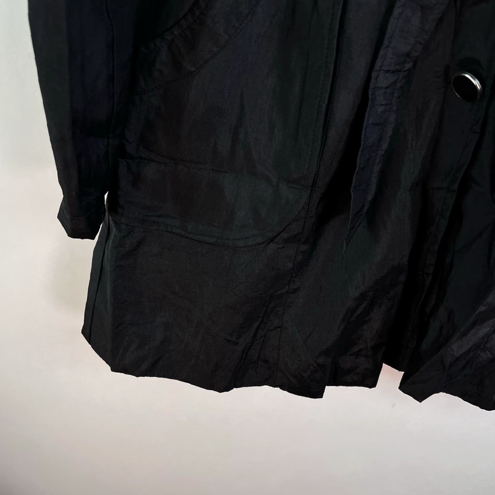 Vintage Tanuja Jacket Womens Junior XL Black Belted Wide Collar Taffeta Glitter" Size XL / US 12-14 / IT 48-50 - 4 Thumbnail