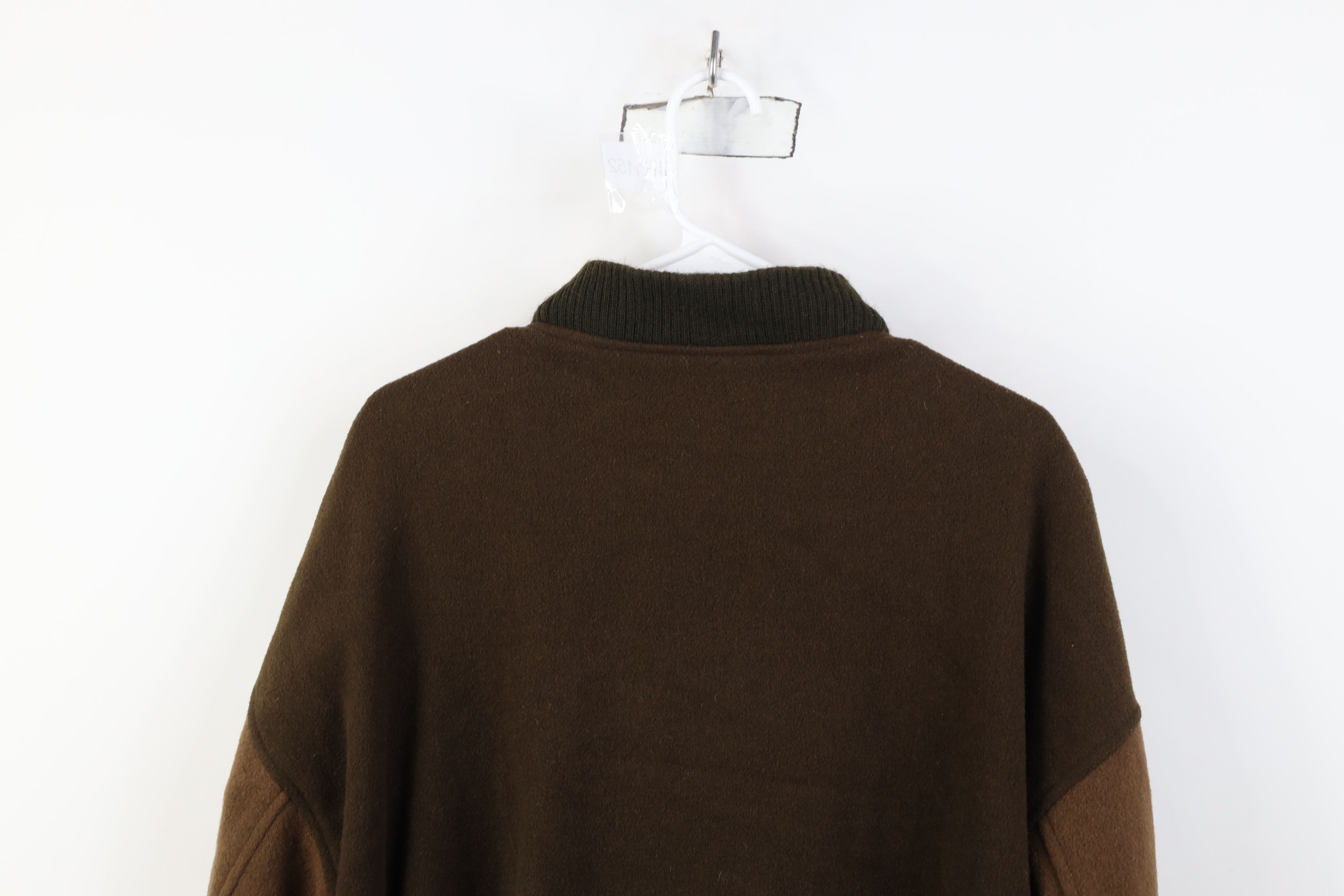 Vintage Vintage 90s Streetwear Block Wool Bomber Jacket Earth Tone Size US XL / EU 56 / 4 - 13 Thumbnail