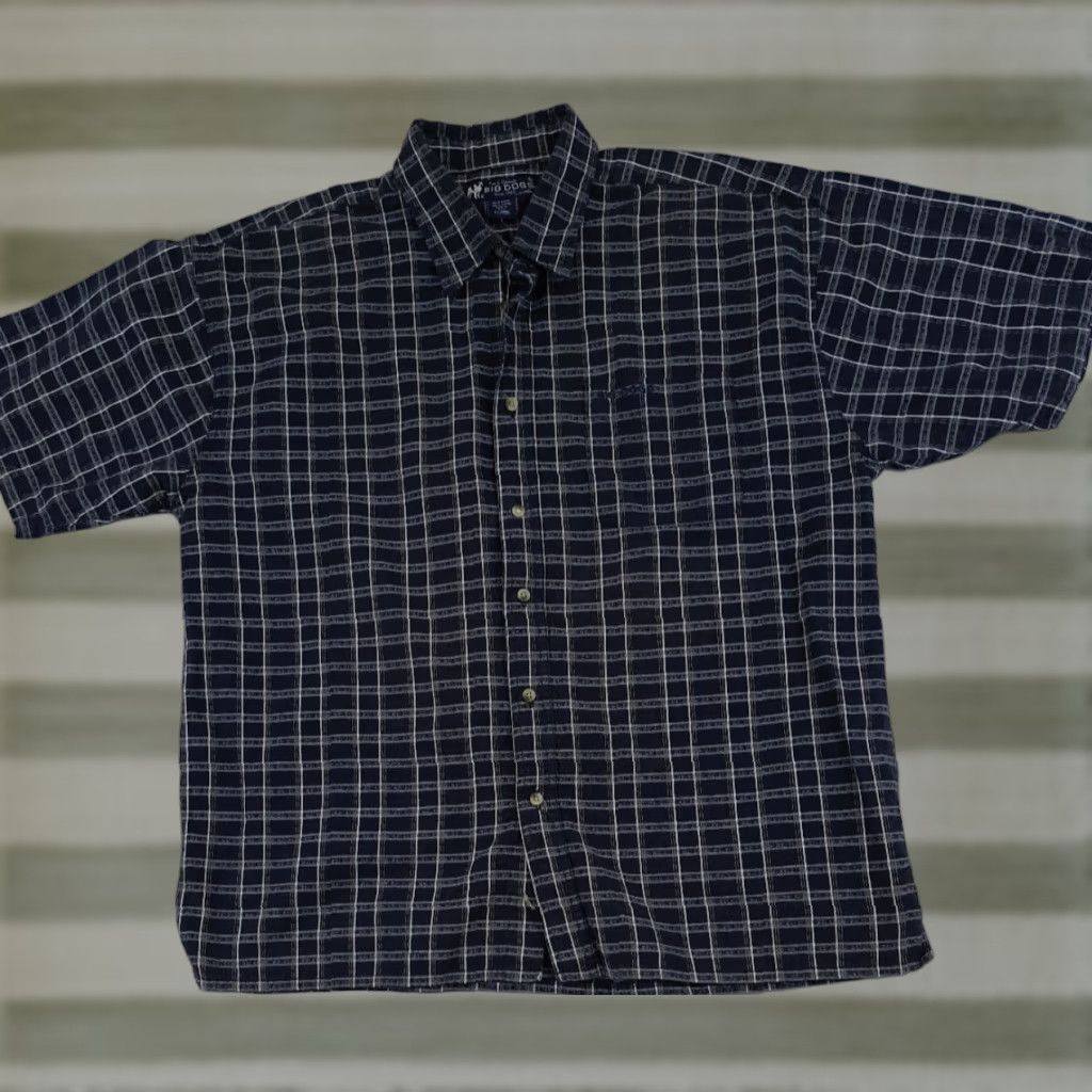 Big Dogs VINTAGE Big Dogs Casual Shirt Chex&Stripes Blue XL Full Button Men Size US XL / EU 56 / 4 - 1 Thumbnail