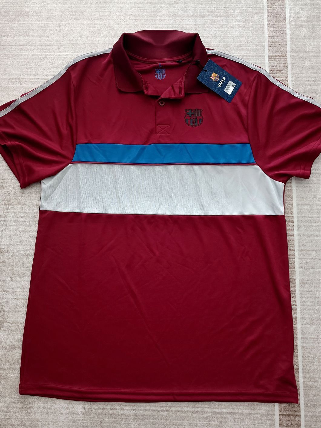 Other FC BARCELONA OFFICAL "URBAN" POLO SHIRT - Maroon/Blue - NWT Size US L / EU 52-54 / 3 - 1 Thumbnail