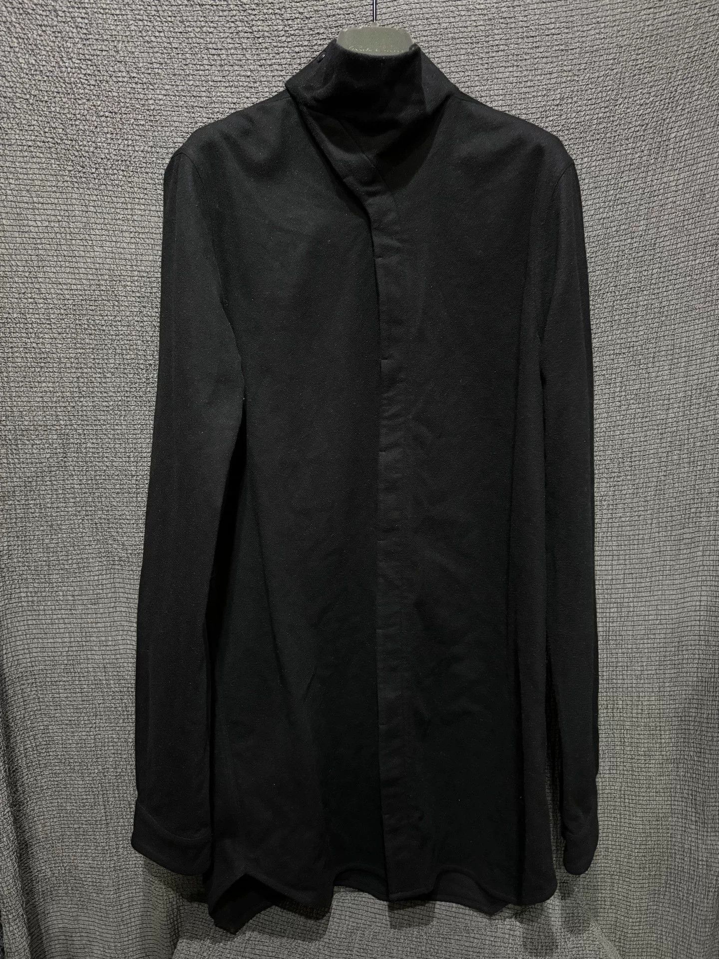 Rick Owens Rick Owens Irregular High Neck Wool Shirt Size US L / EU 52-54 / 3 - 1 Thumbnail