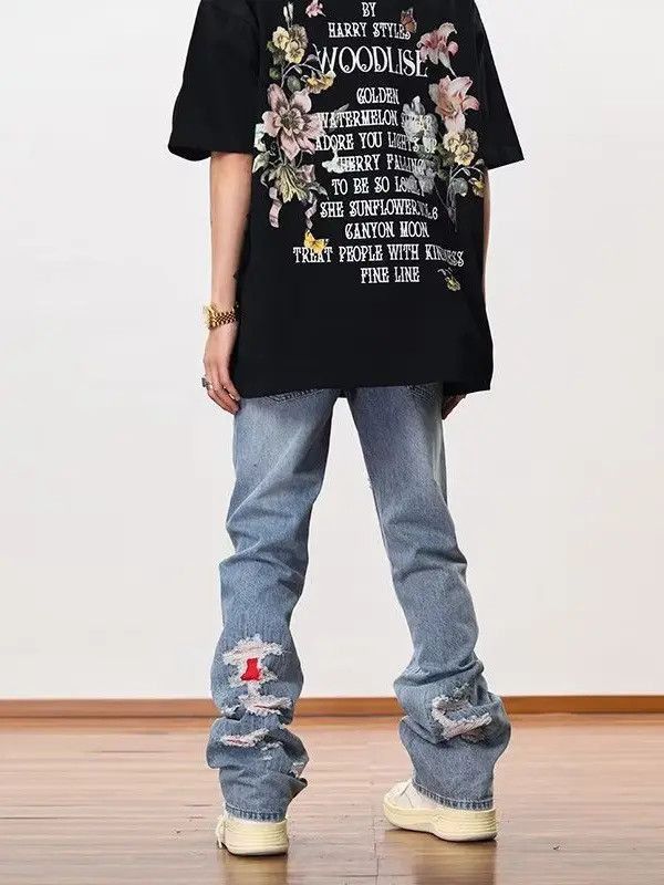 Japanese Brand Retro loose micro flared high street jeans Size US 32 / EU 48 - 4 Thumbnail