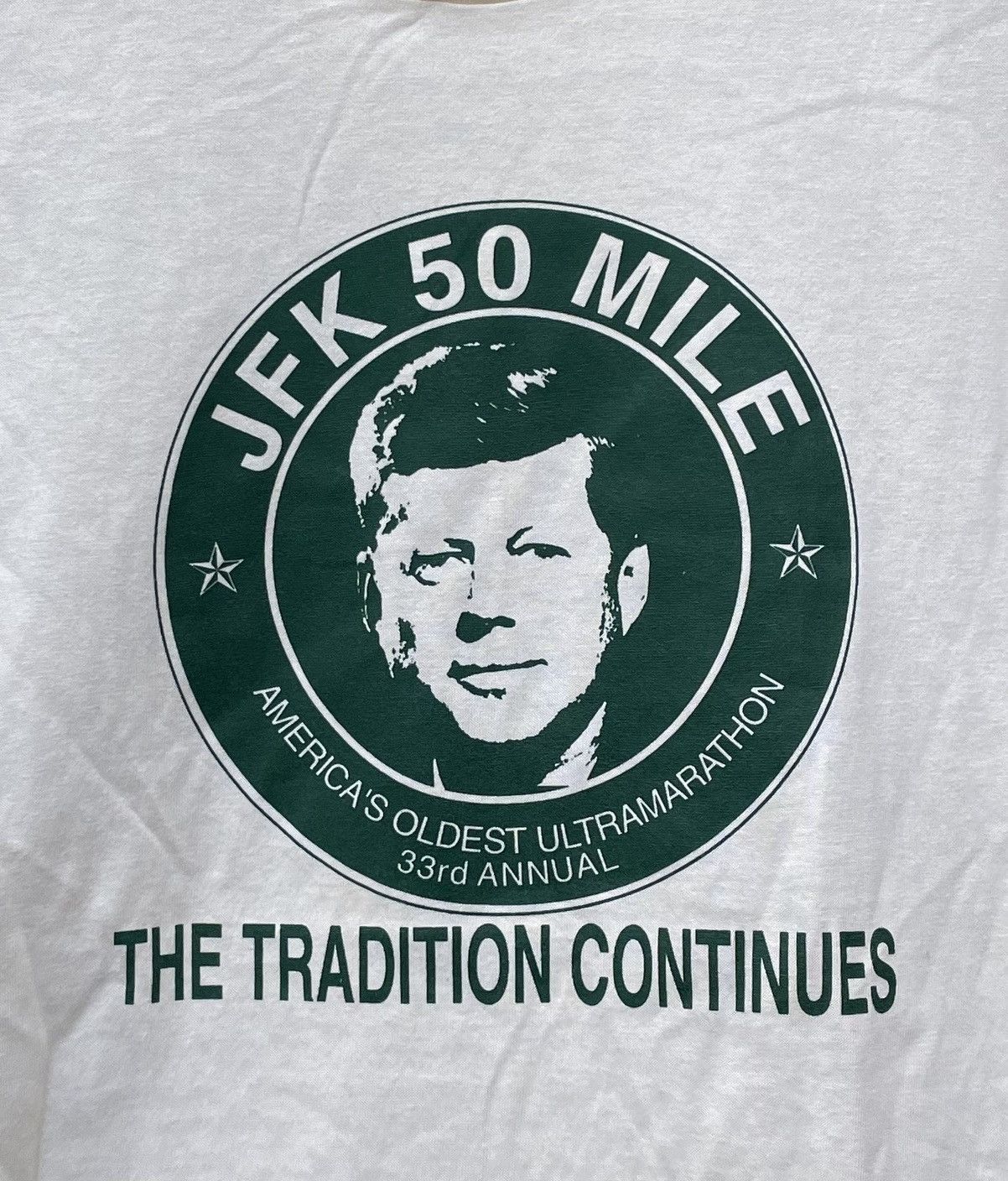 Hanes John F Kennedy JFK 50 Miler 1990s Vintage T-Shirt 90s Size US L / EU 52-54 / 3 - 3 Thumbnail