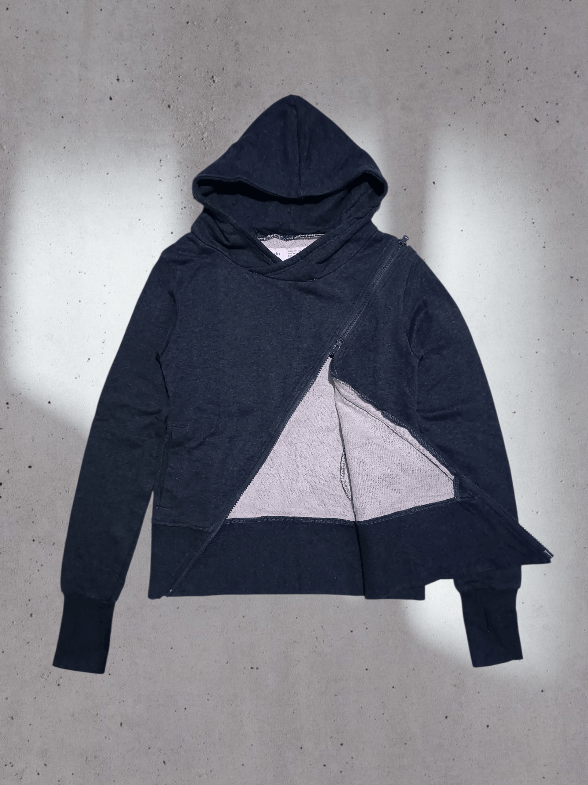 Japanese Brand Asymmetrical Zip Hoodie Sweater Size US M / EU 48-50 / 2 - 5 Thumbnail