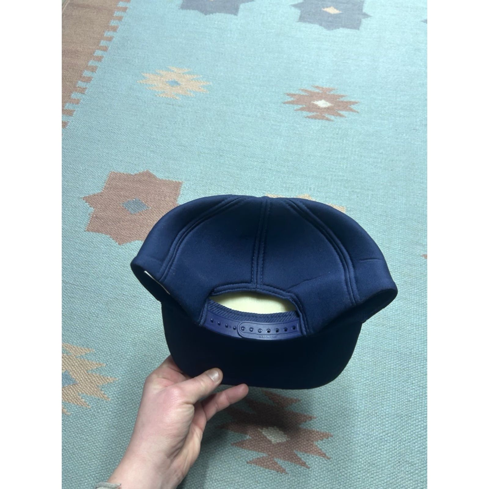 Vintage VINTAGE NISSIN Foam Snapback Hat Navy Blue Adjustable Men Michigan Fick Excavating Construction Cap Size ONE SIZE - 4 Thumbnail