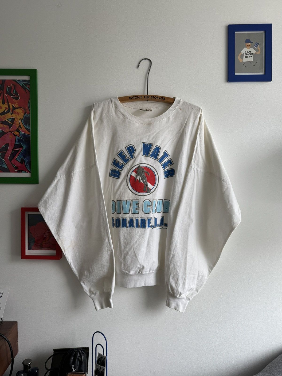 Vintage Vintage 80s 1989 Deep Water Dive Club Bonaire NA Sweater Size US XL / EU 56 / 4 - 1 Thumbnail
