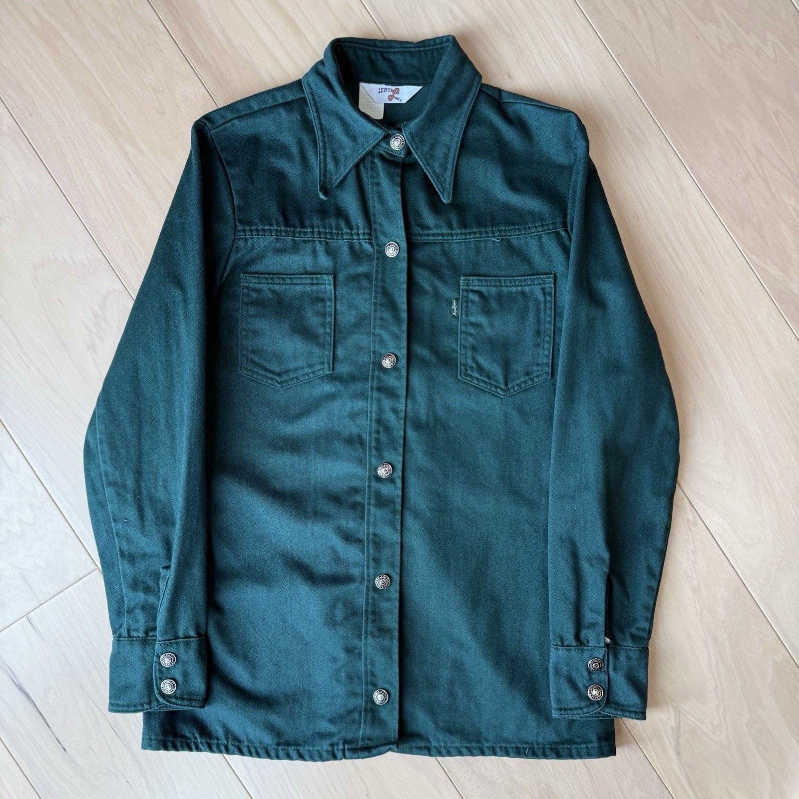 Levi's Vintage Levis Snap Shirt XS Green 70s Big E Made in USA Size US XS / EU 42 / 0 - 2 Thumbnail