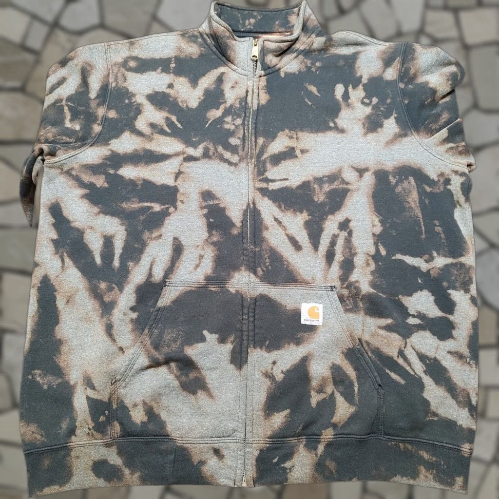 Carhartt VINTAGE Carhartt Hoodie 1/4 Zip Black XL Tie Dye Acid Wash Long Sleeve Mens Pullover Knit Logo 90s College Outdoor Mock Neck Autumn Winter Spring Size US XL / EU 56 / 4 - 1 Thumbnail