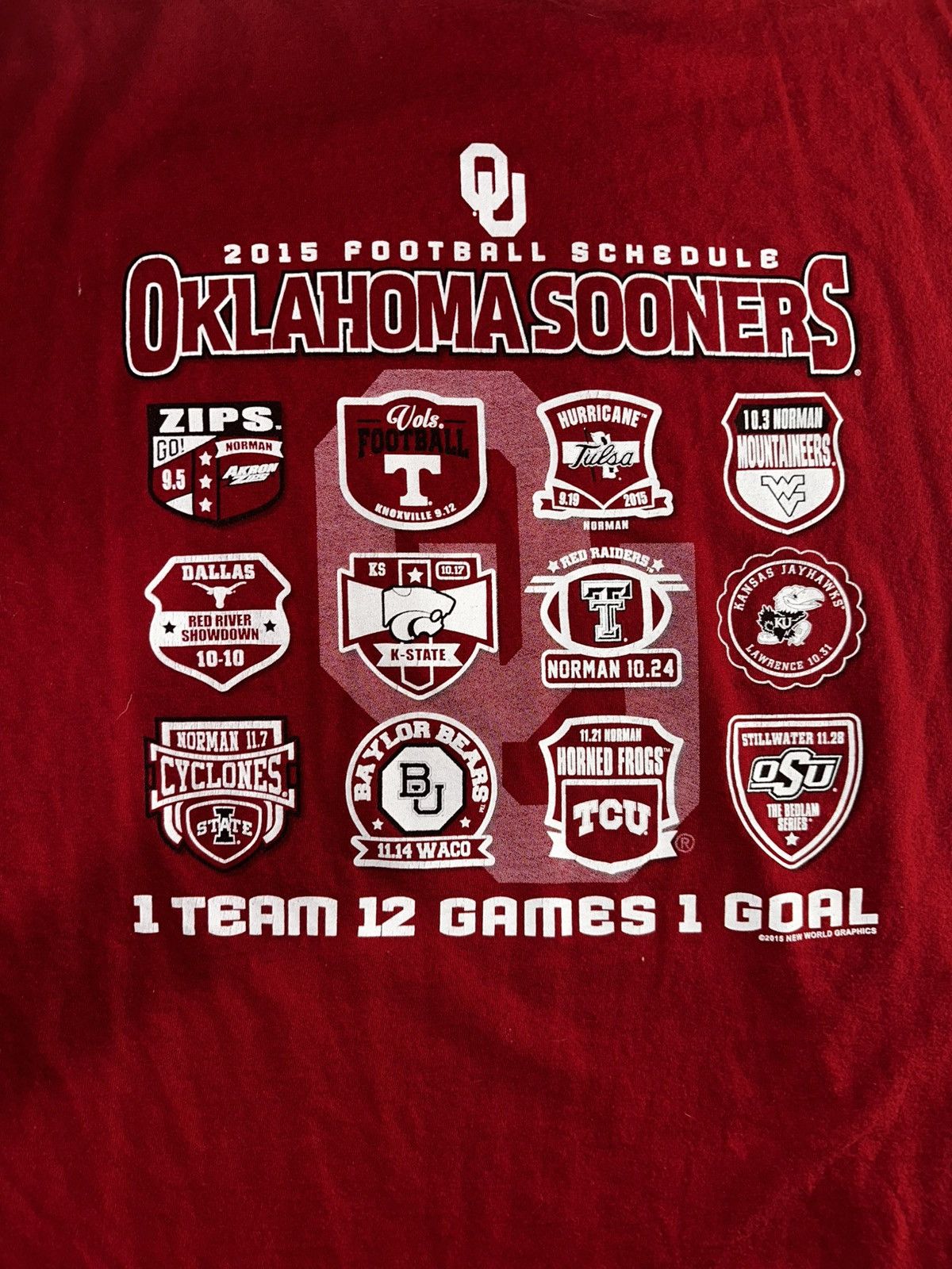 Vintage 2015 University of Oklahoma Tour of Duty tee Size US XXL / EU 58 / 5 - 4 Thumbnail
