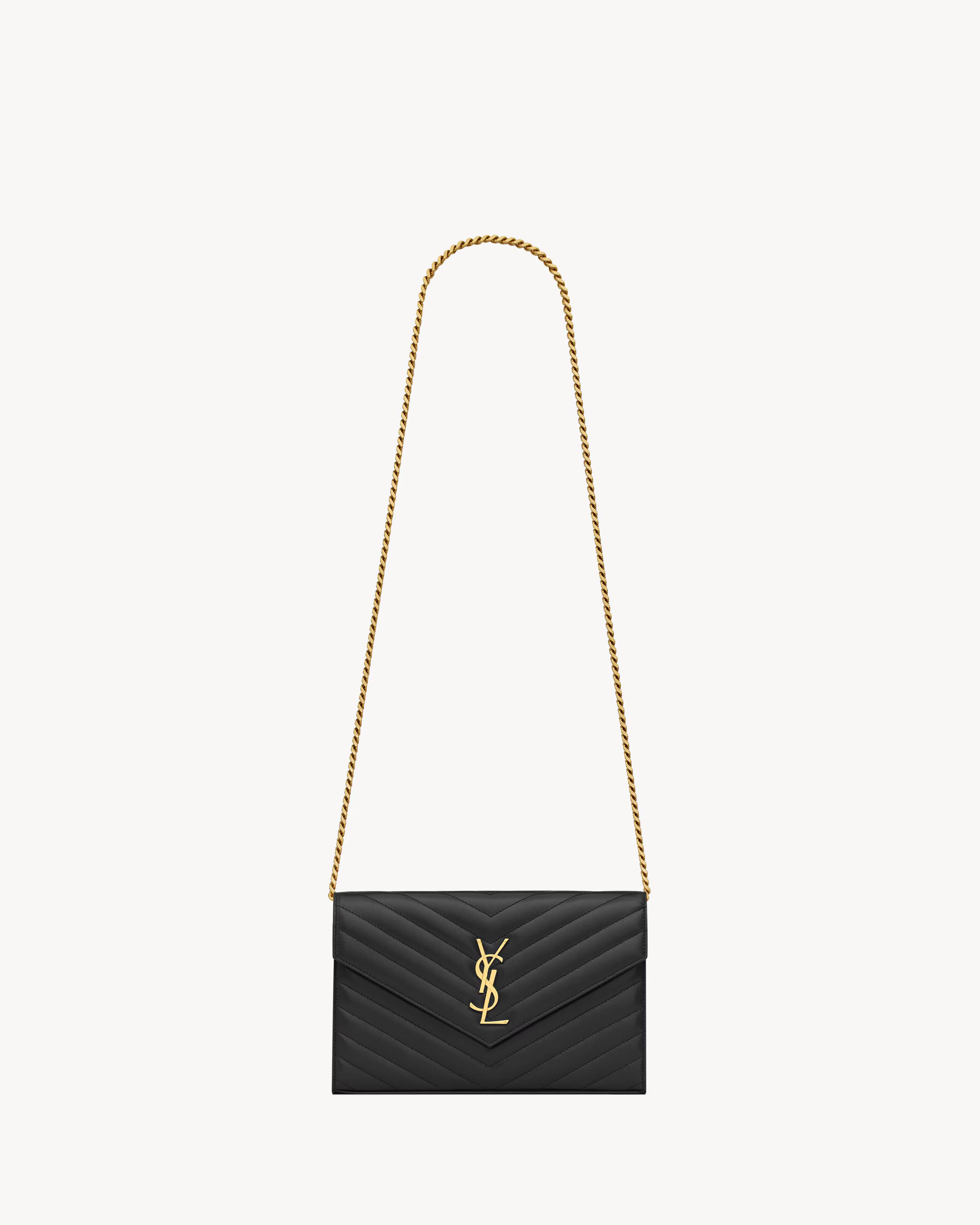 Saint Laurent Paris o1tp1o1224 Size: OS/Cassandre Envelope Chain Wallet in Black Size ONE SIZE - 1 Preview