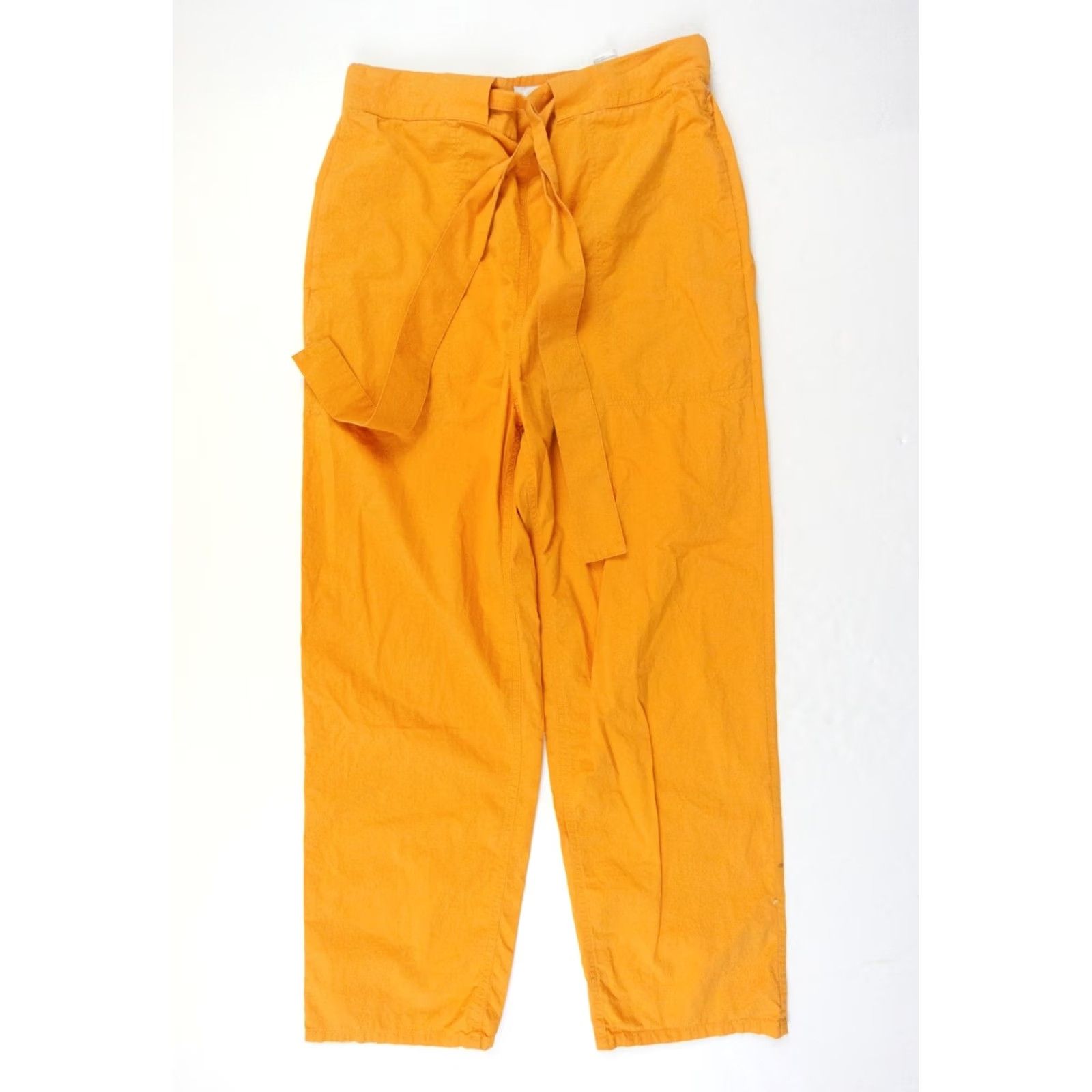 Cos COS Women's Pants Wide-Leg Drawstring Orange 4 Casual Lightweight Cotton Chino Vintage-None Size 27" / US 4 / IT 40 - 2 Thumbnail
