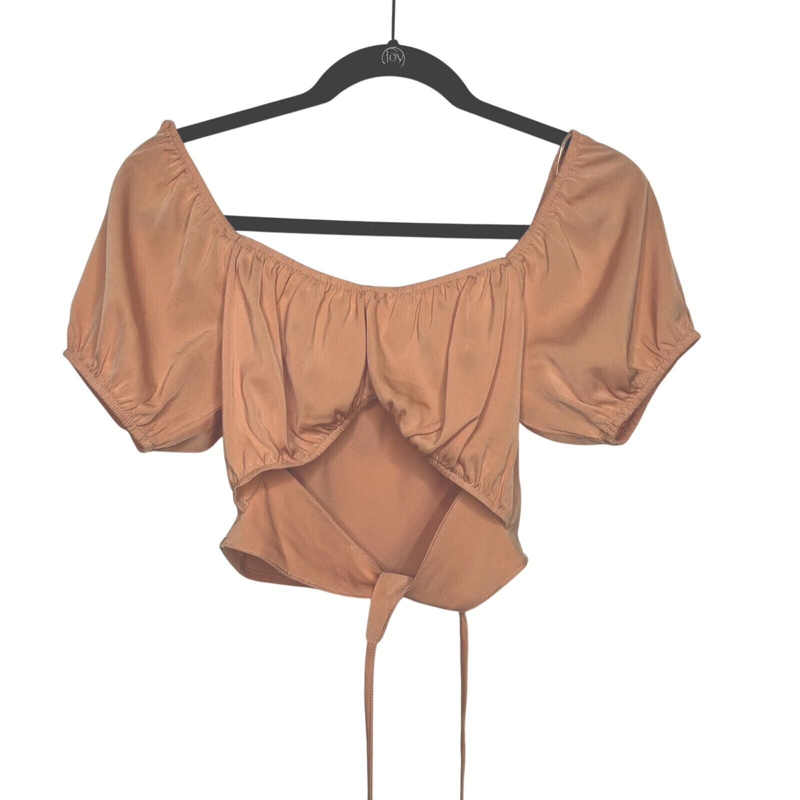Other Le Lis Peach Puffed Sleeve Front Tie Elastic Crop Top L Size L / US 10 / IT 46 - 4 Thumbnail