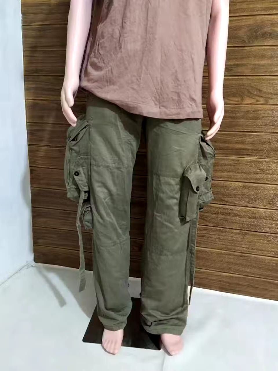 image of Avant Garde Ggd Multipocket Gas Mask Tactical Cargo Bondage Pants in Olive, Men's (Size 30)