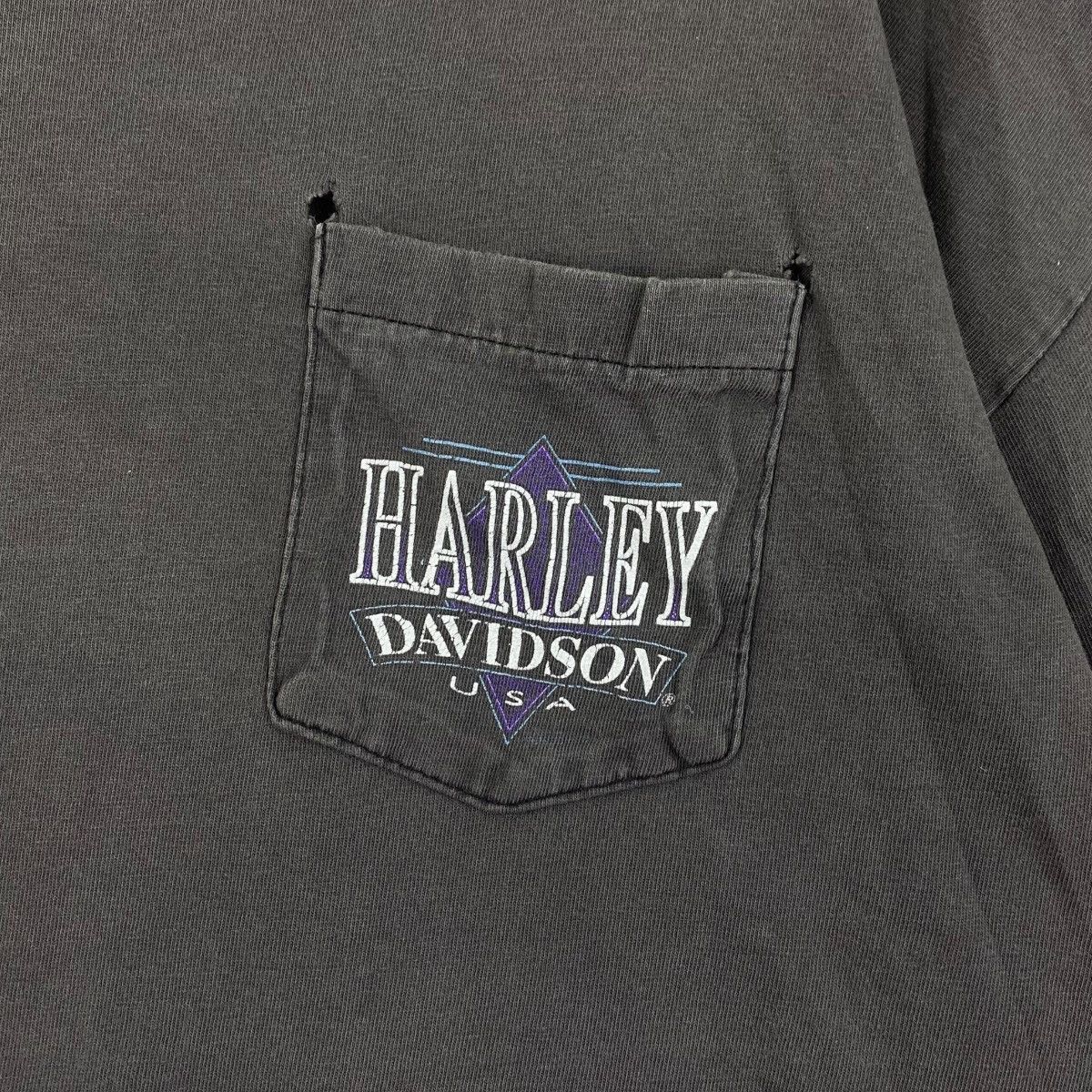 Harley Davidson Vintage 90s Trashed HARLEY-DAVIDSON Motorcycle T Shirt Size US XXL / EU 58 / 5 - 3 Thumbnail