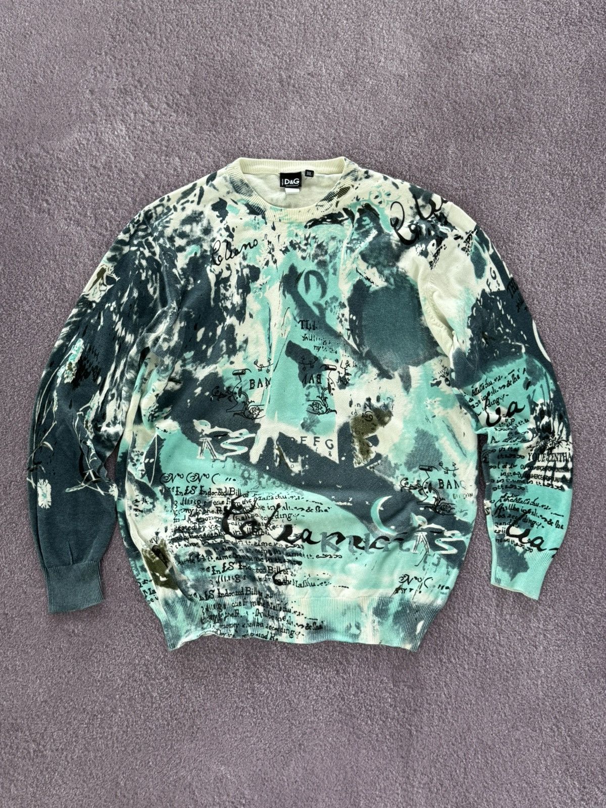 Dolce & Gabbana Archive 90’s D&G Dolce & Gabbana Italian Overprint Sweater Size XL / US 12-14 / IT 48-50 - 1 Thumbnail