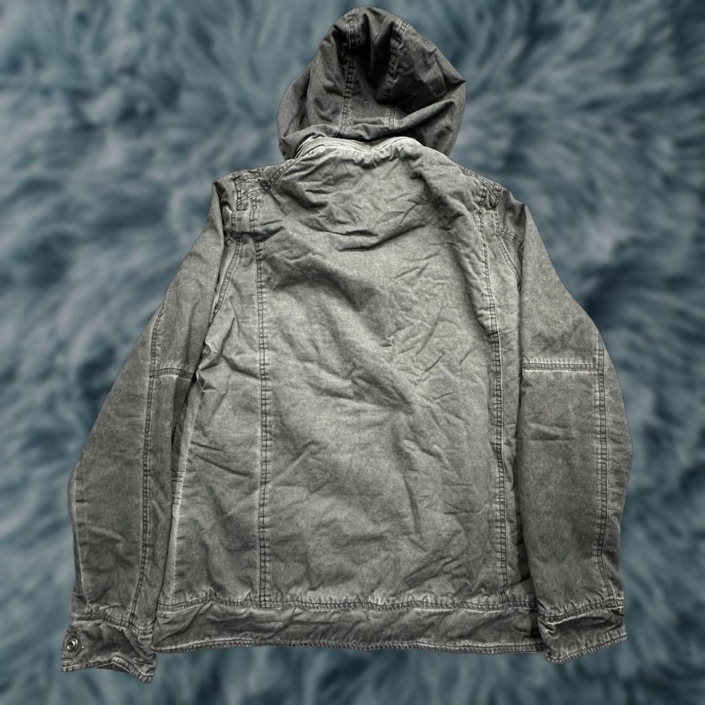 BKE BKE Buckle Slashed Fleece Lined Hooded Jacket Mens Medium Gray Full Zip Pockets Size US M / EU 48-50 / 2 - 1 Thumbnail