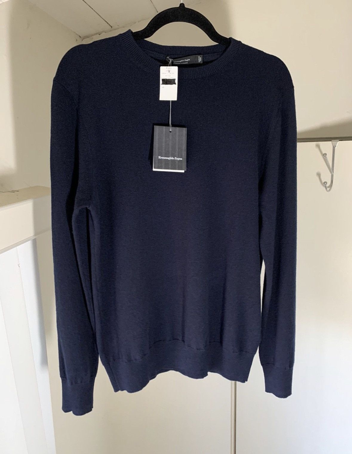 image of Ermenegildo Zegna Premium Cashmere Sweater in Navy, Men's (Size Medium)