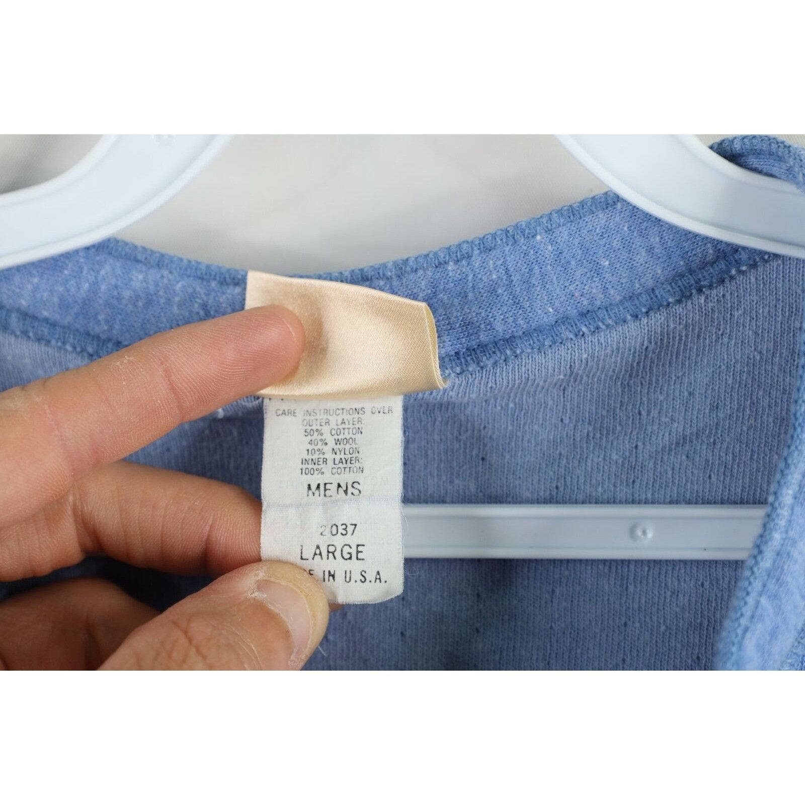 L.L. Bean × Vintage Vintage 90s LL Bean Rivers Driver Henley T-Shirt Blue USA Size US L / EU 52-54 / 3 - 6 Thumbnail