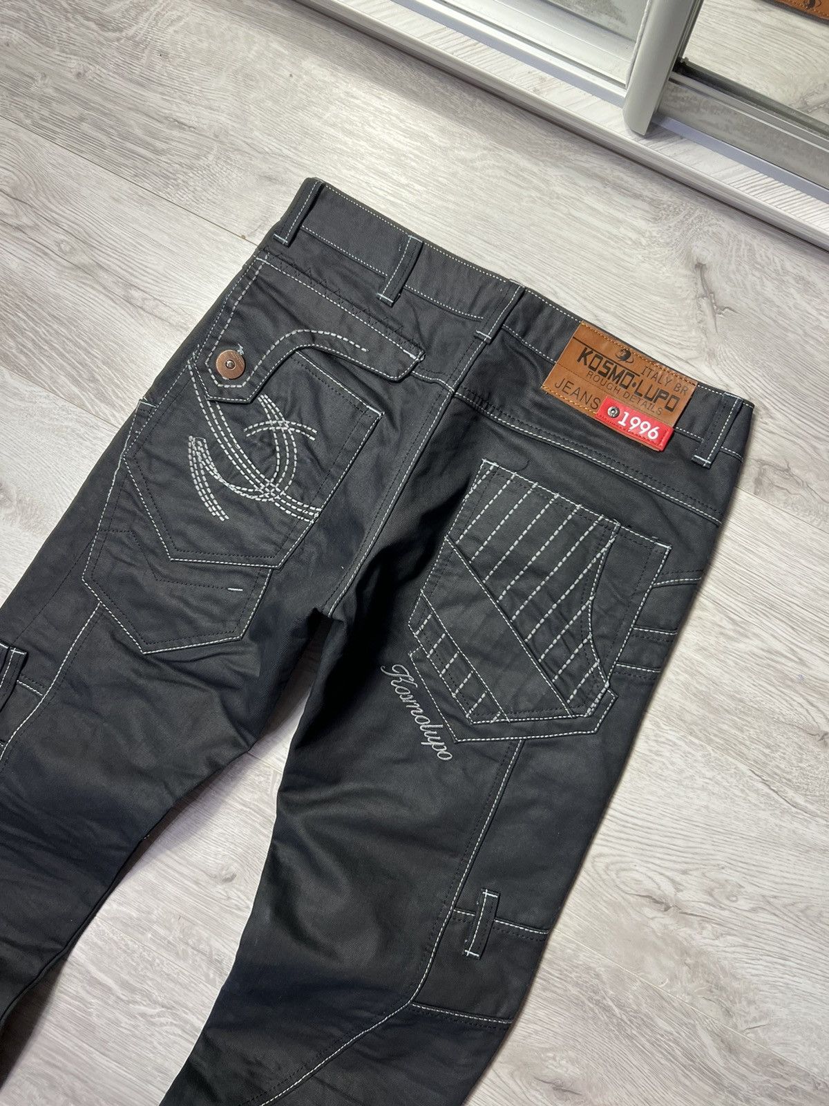 Japanese Brand Vintage Y2K K&M Kosmo Lupo Embroidered Logo Hard Wear Jeans Size US 32 / EU 48 - 9 Thumbnail