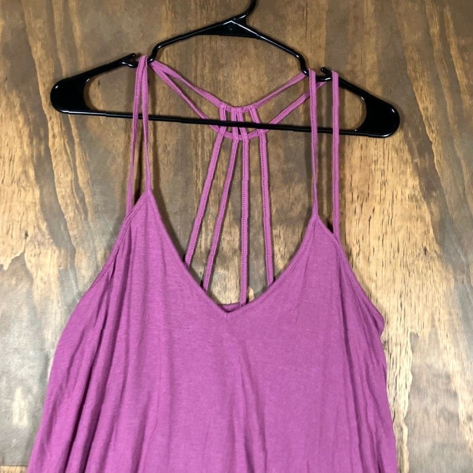 Vintage Express One Eleven Womens Blouse Purple V Neck Spaghetti Strap Tank Top Stretch Medium Shirt Sleeveless Casual Womens Size M / US 6-8 / IT 42-44 - 2 Thumbnail