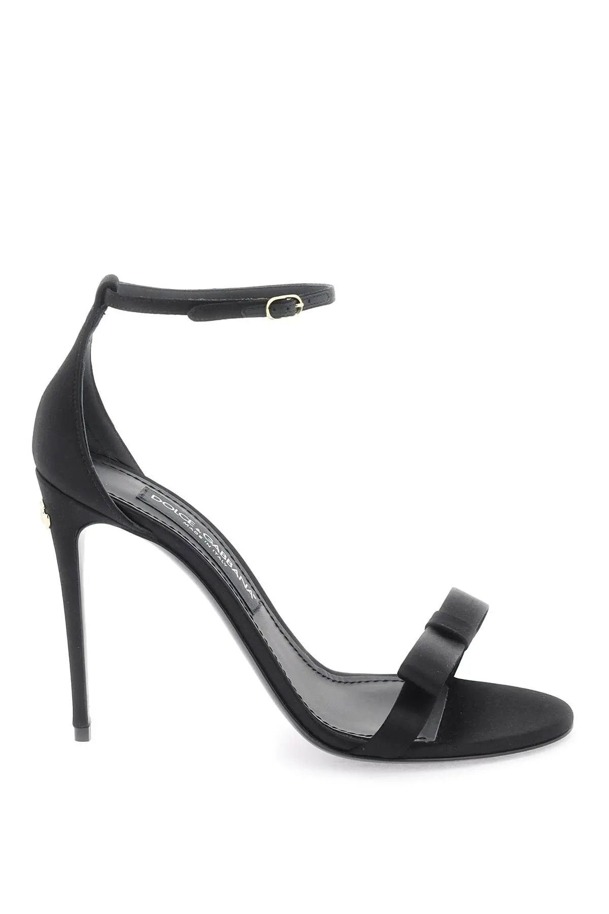 image of Dolce Gabbana O1S22I1N1223 Satin Sandals In Black, Women's (Size 10)