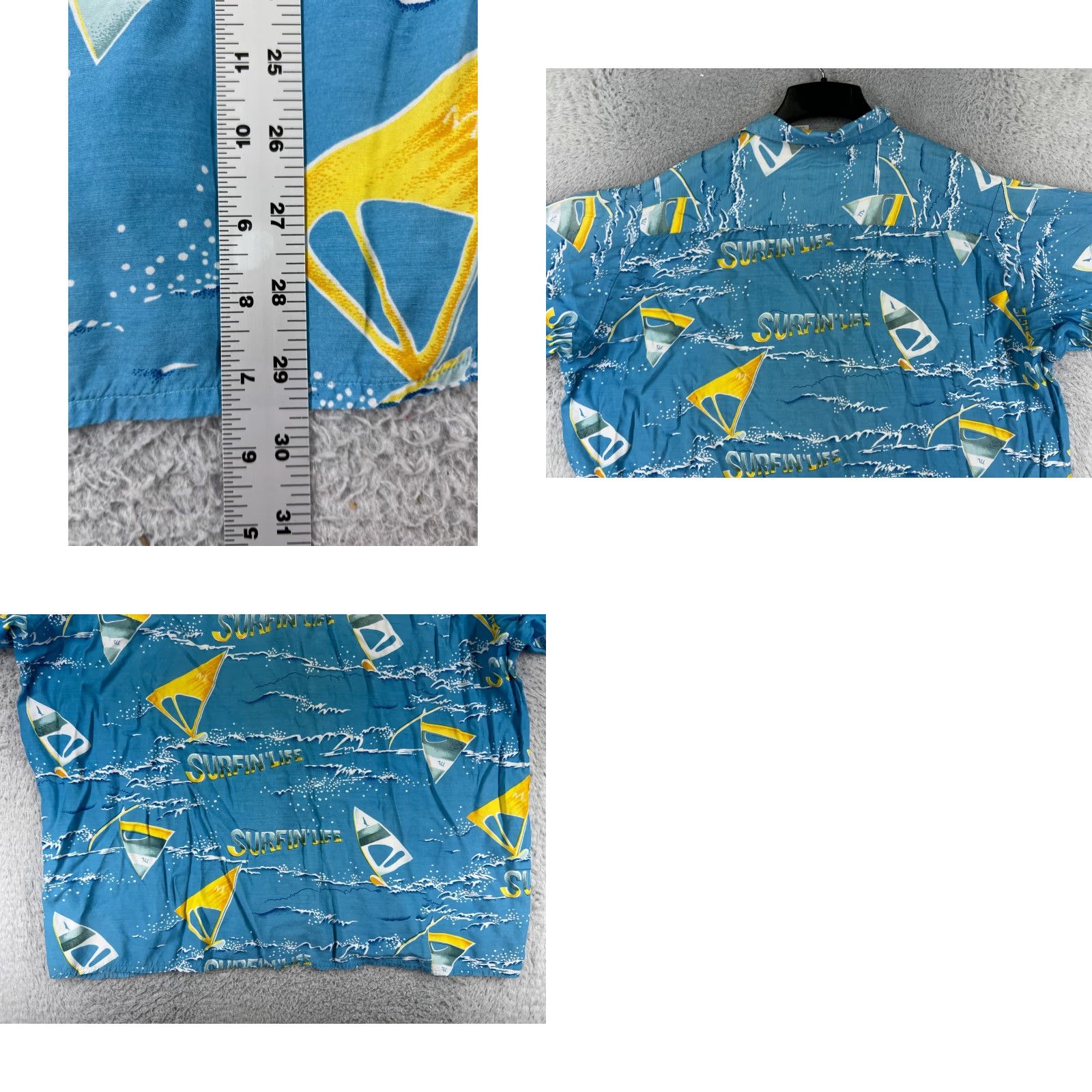 Vintage Bonjour Shirt BonJour Mens Button-Up Hawaiian 3XL Blue Wind Surfer Print Rayon Shirt Mens Hawaiian Beach Luau Aloha Palm 90s? Size US XXL / EU 58 / 5 - 9 Thumbnail