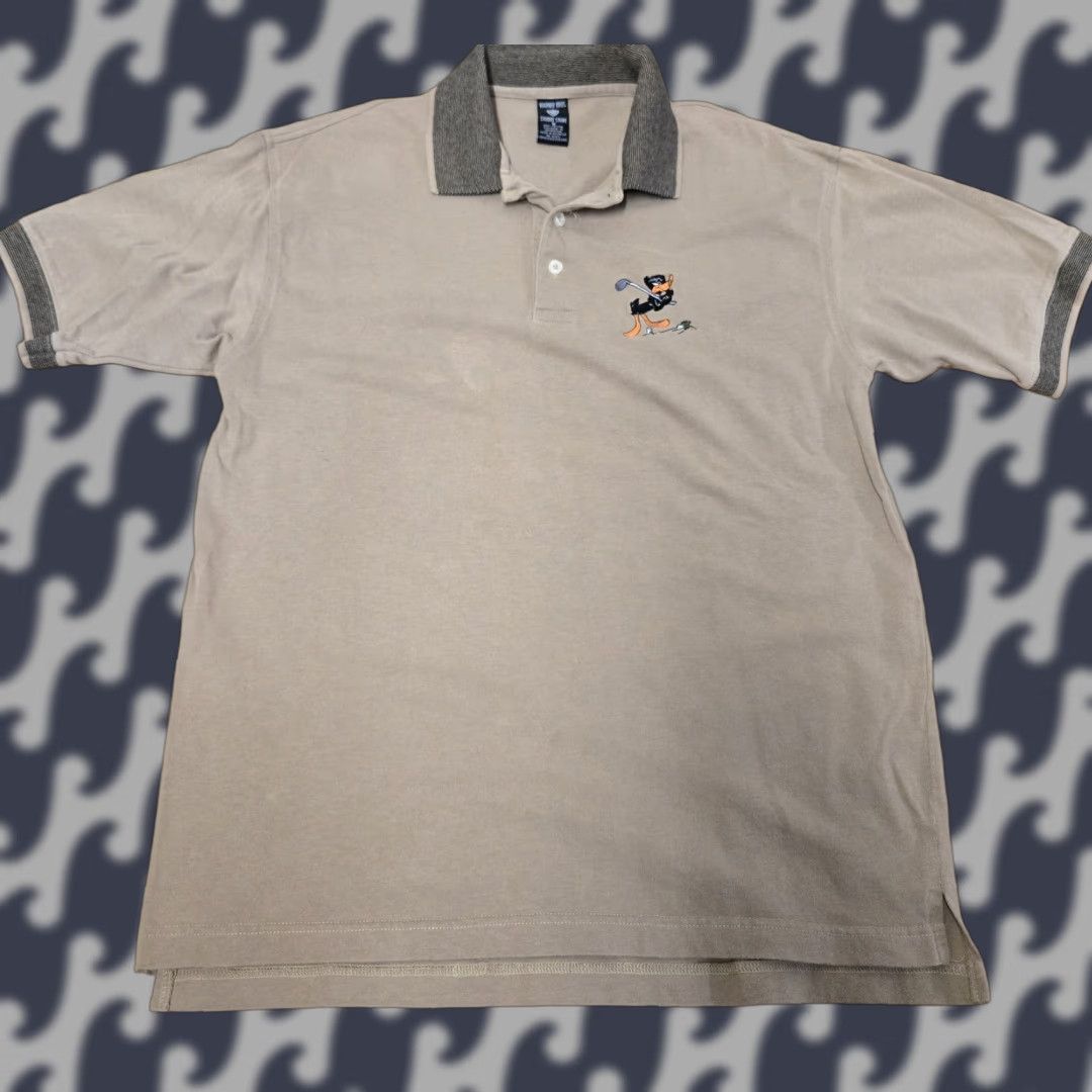 Vintage VINTAGE Warner Bros Daffy Duck Polo Shirt Mens M Golf Embroidered Casual Short Sleeve Beige 100% Cotton Brand: Warner Bros Studio Store Mens Size US M / EU 48-50 / 2 - 1 Thumbnail