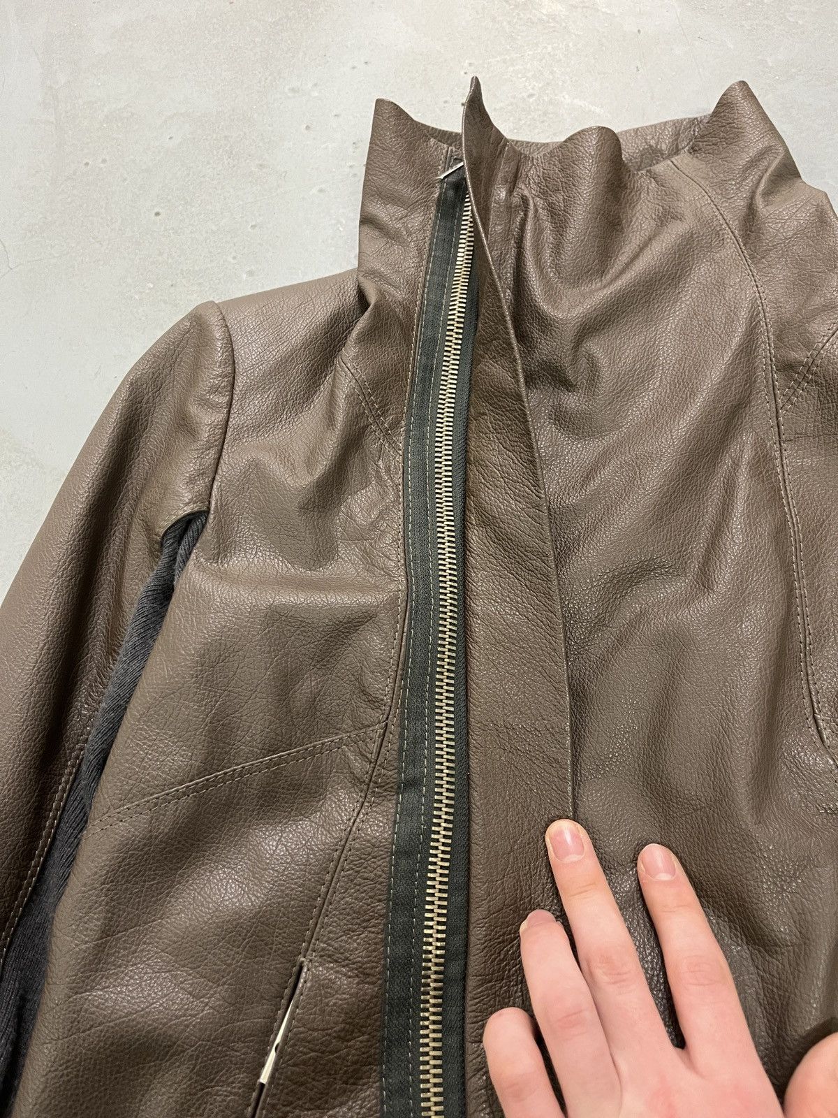 TWINSET Vintage Side Zipper Faded Leather Jacket Size S / US 4 / IT 40 - 7 Thumbnail