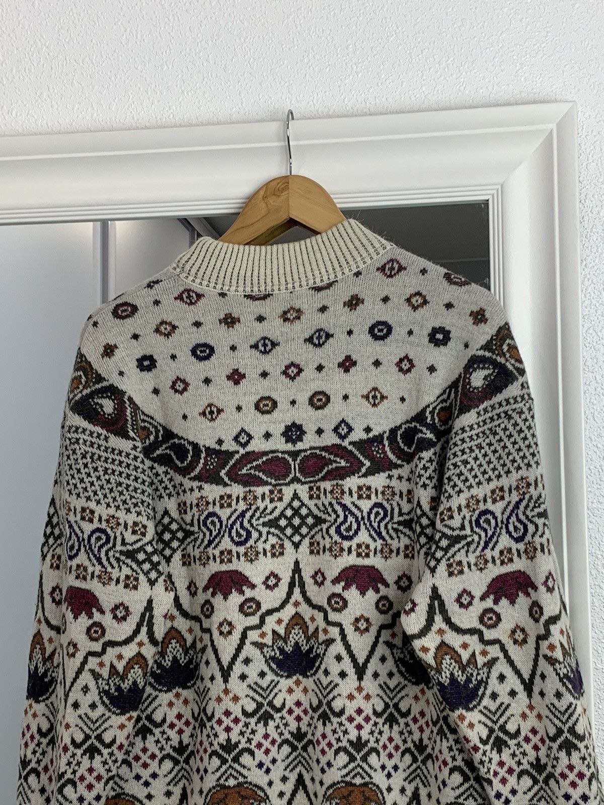 Bogner Bogner Native Pattern Turtleneck Mohair Wool Art Sweater Size XXL / US 16-18 / IT 52-54 - 14 Thumbnail