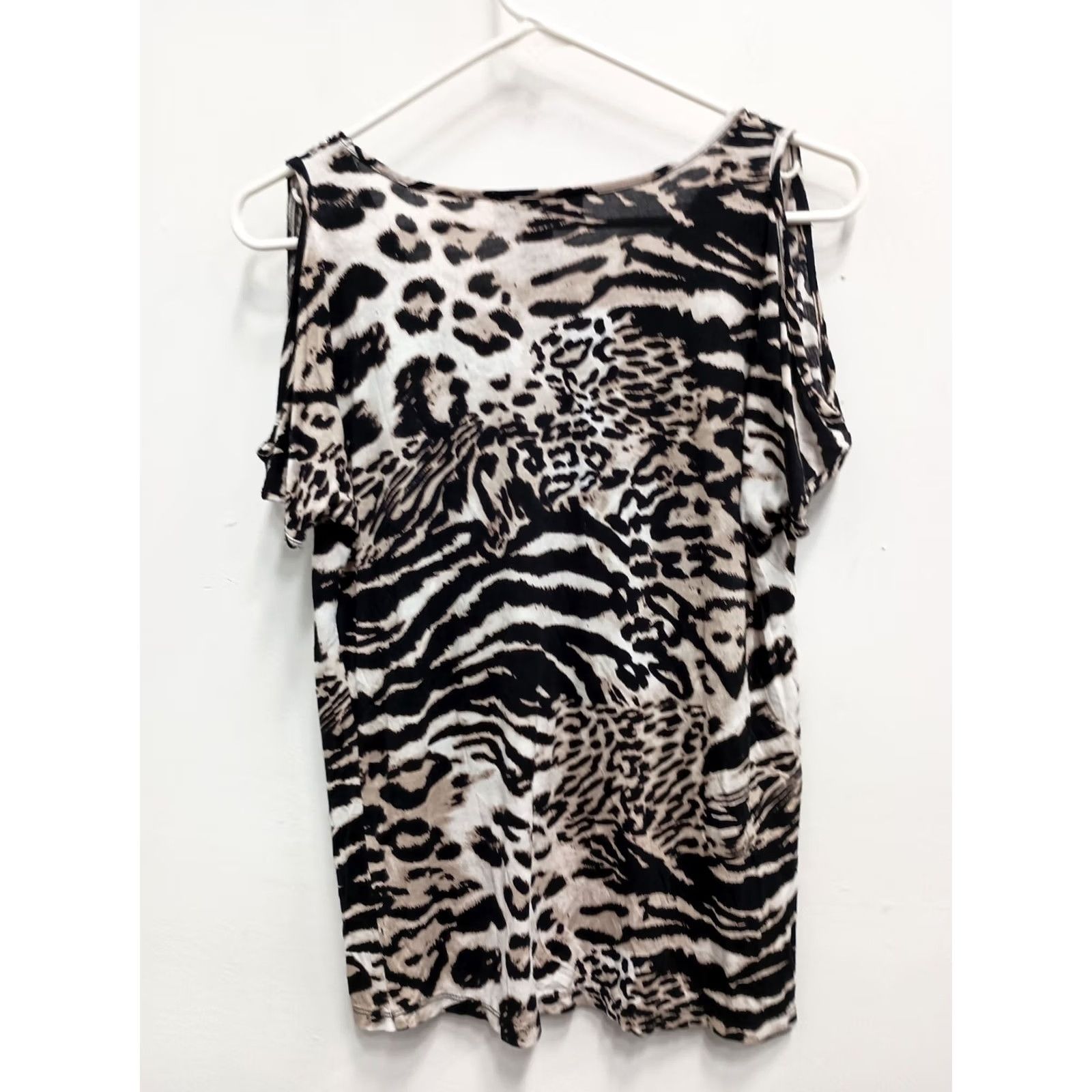Vintage INC International Concepts Top Womens Small Animal Print Cold Shoulder Beaded Size S / US 4 / IT 40 - 7 Thumbnail