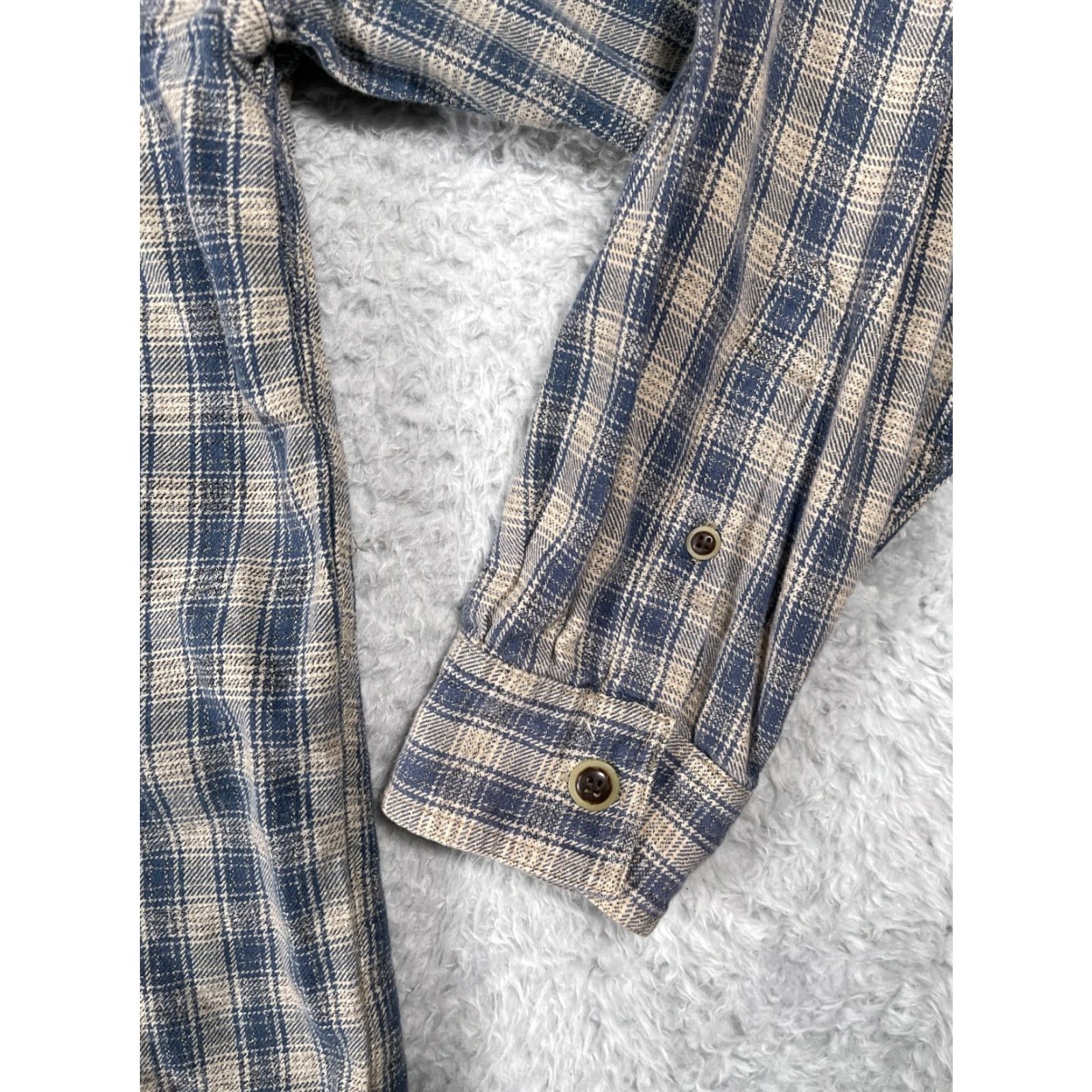 Barracuda Fryday Club Shirt Men’s Button-Up Blue 100% Cotton L/S Plaid Angler Fishing Button-Down with Pockets Size US L / EU 52-54 / 3 - 6 Thumbnail