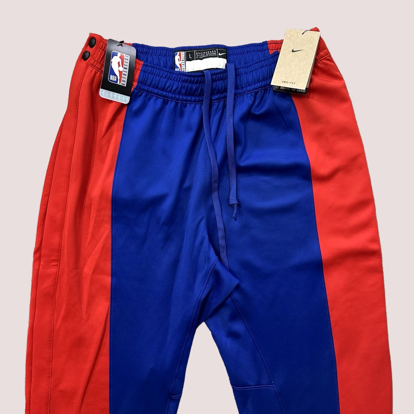 Nike VINTAGE Nike Detroit Pistons Tearaway Game Warm Up Pants PE Mens L NBA Team Issued - Pants Yacht Size US 33 - 1 Thumbnail
