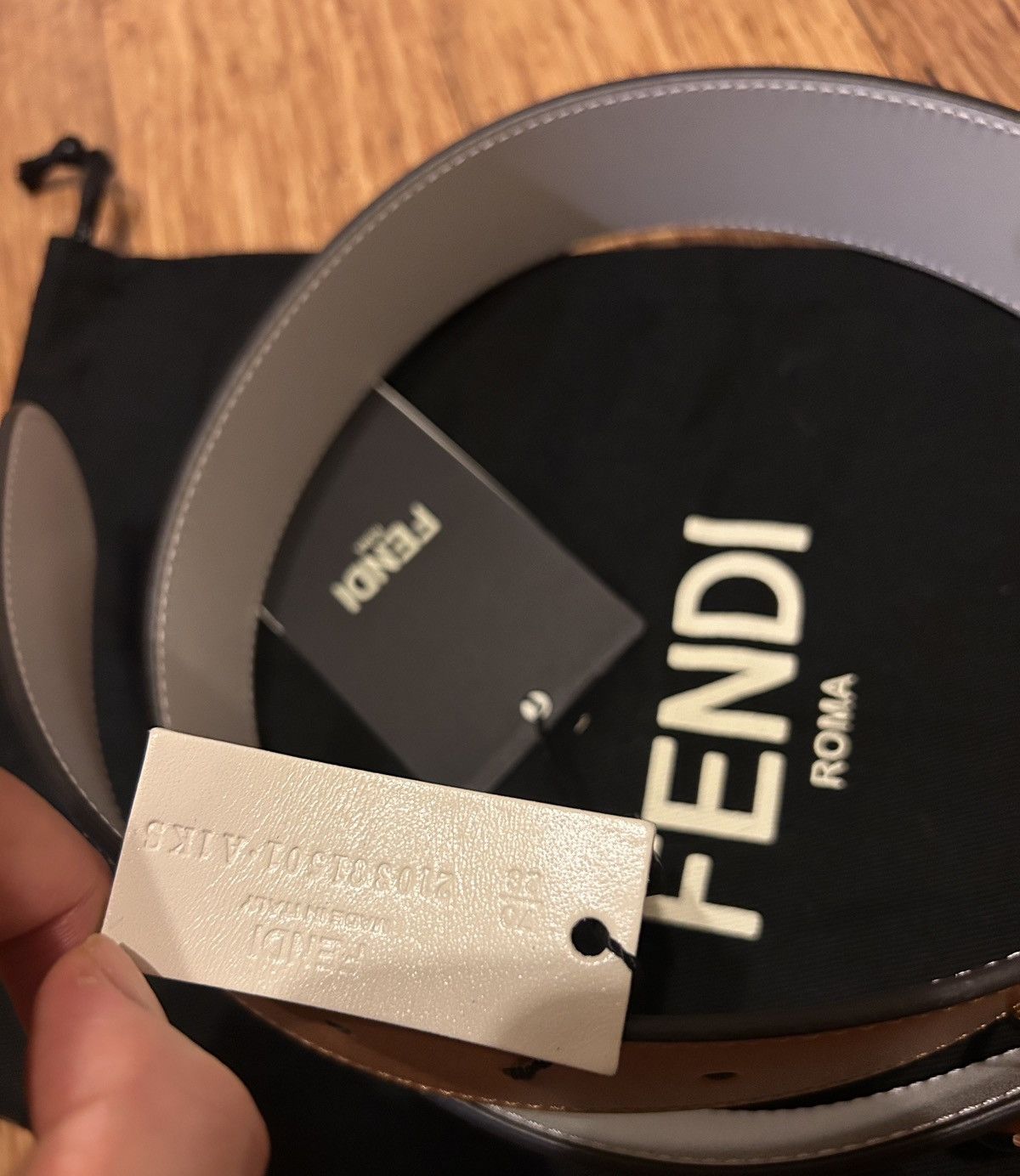 Fendi Fendi F Is Fendi Brown White Calf Leather Double Side Belt Size ONE SIZE - 6 Thumbnail