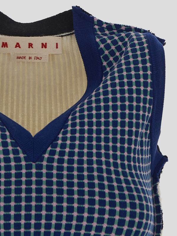 Marni o1y1125 Sleeveless Sweater in Blue/White Size XS / US 0-2 / IT 36-38 - 2 Thumbnail