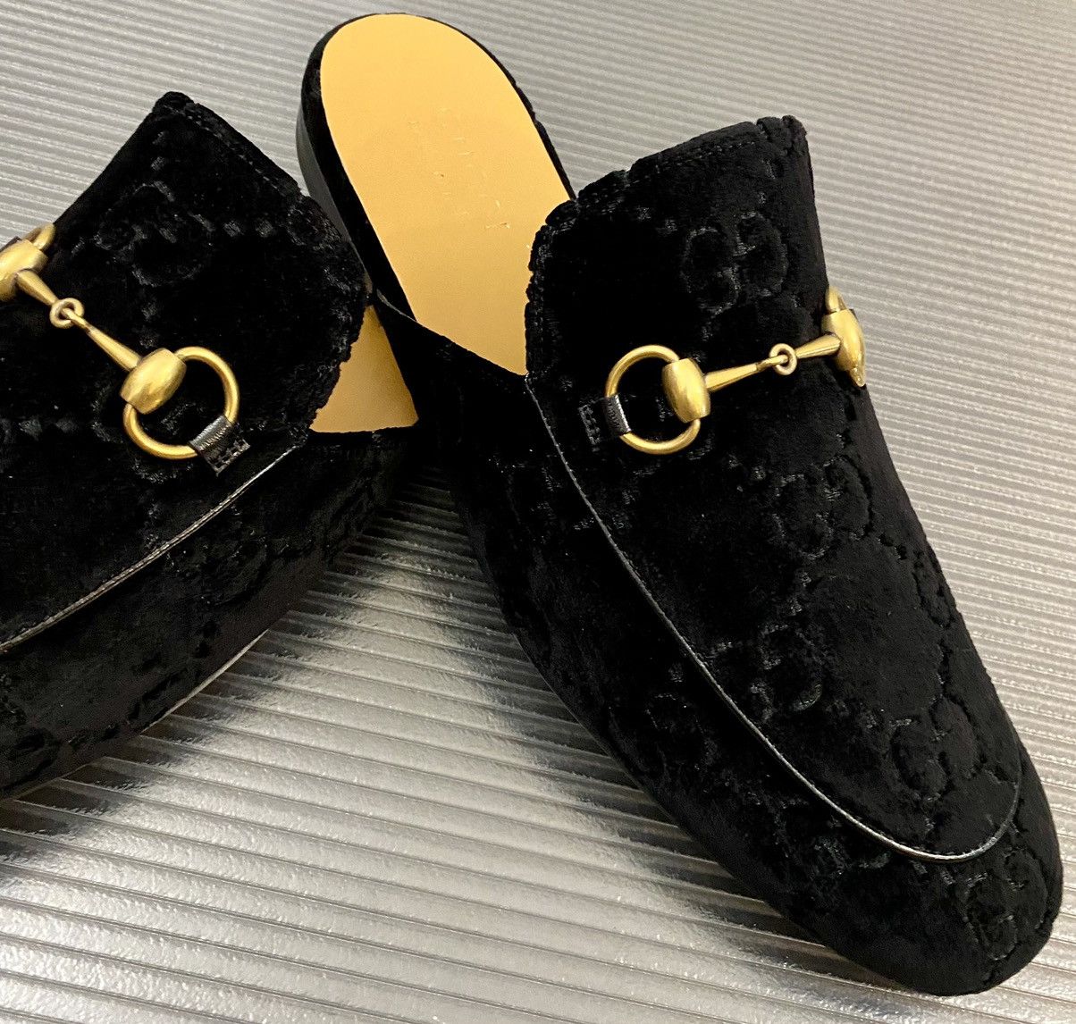 Gucci Gucci 🇮🇹 black velvet GG princetown horsebit slip on 9 US NEW Size US 9 / EU 42 - 3 Thumbnail