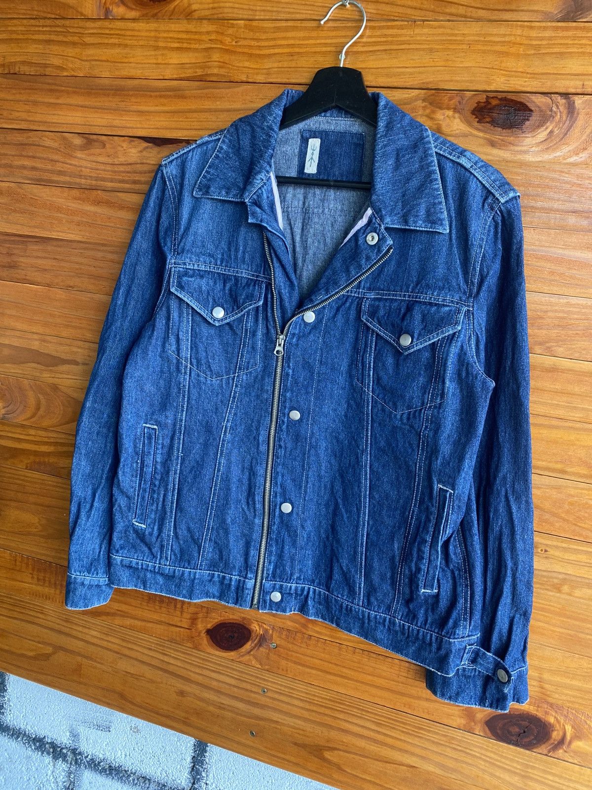 Japanese Brand Vintage Japanese Denim Jacket – Unbranded Stickman Logo Tag Size US M / EU 48-50 / 2 - 2 Thumbnail