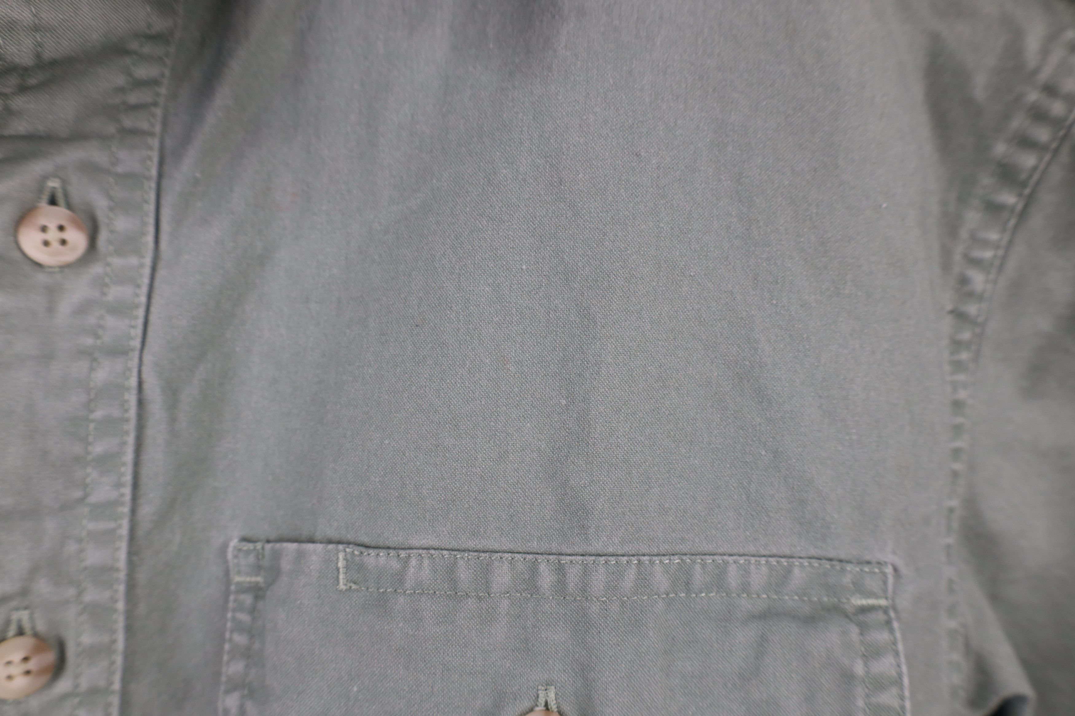 L.L. Bean × Vintage Vintage 90s LL Bean Stonewash Safari Bush Button Shirt Green Size US S / EU 44-46 / 1 - 5 Thumbnail